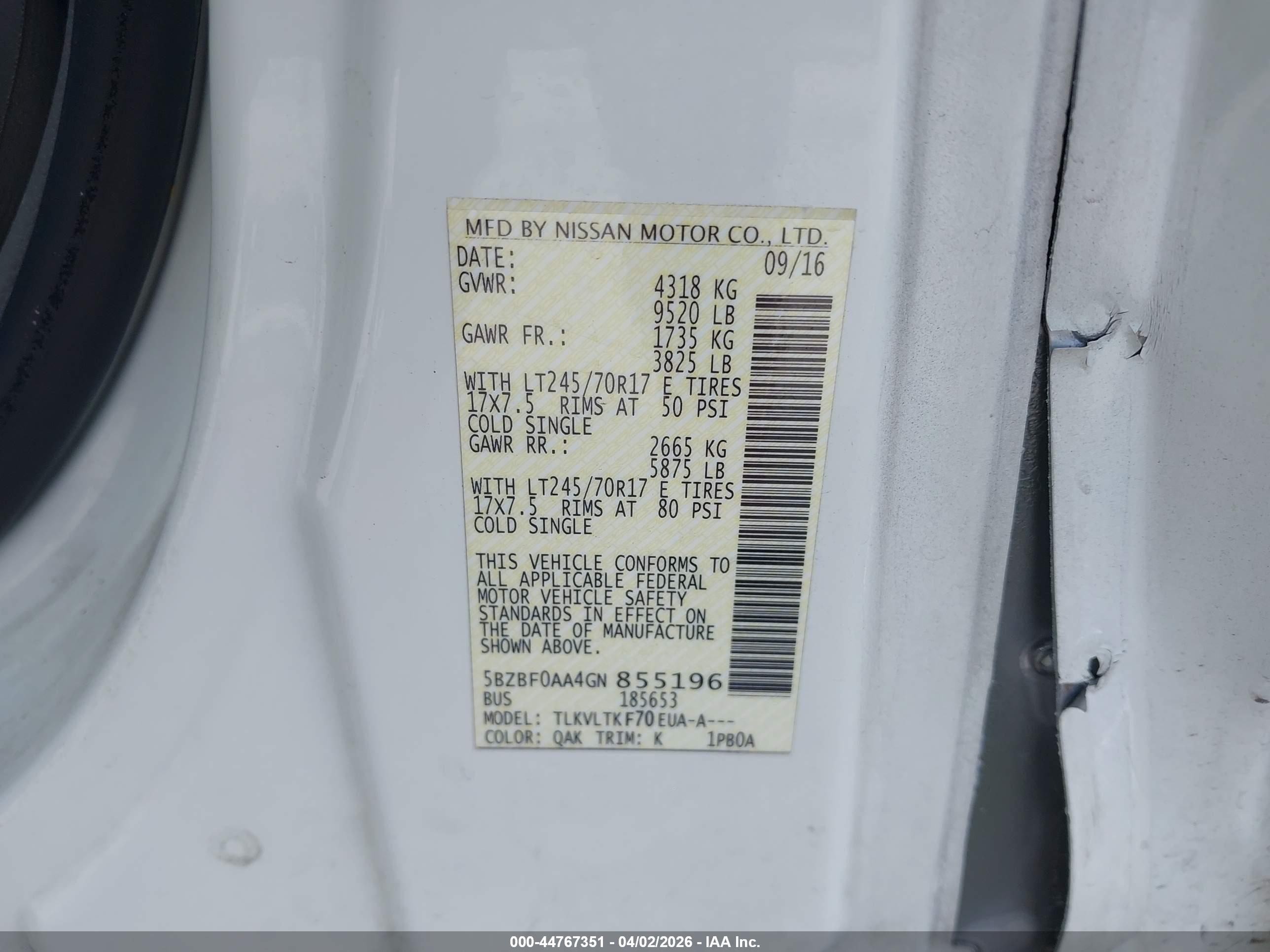 NISSAN NV image 9