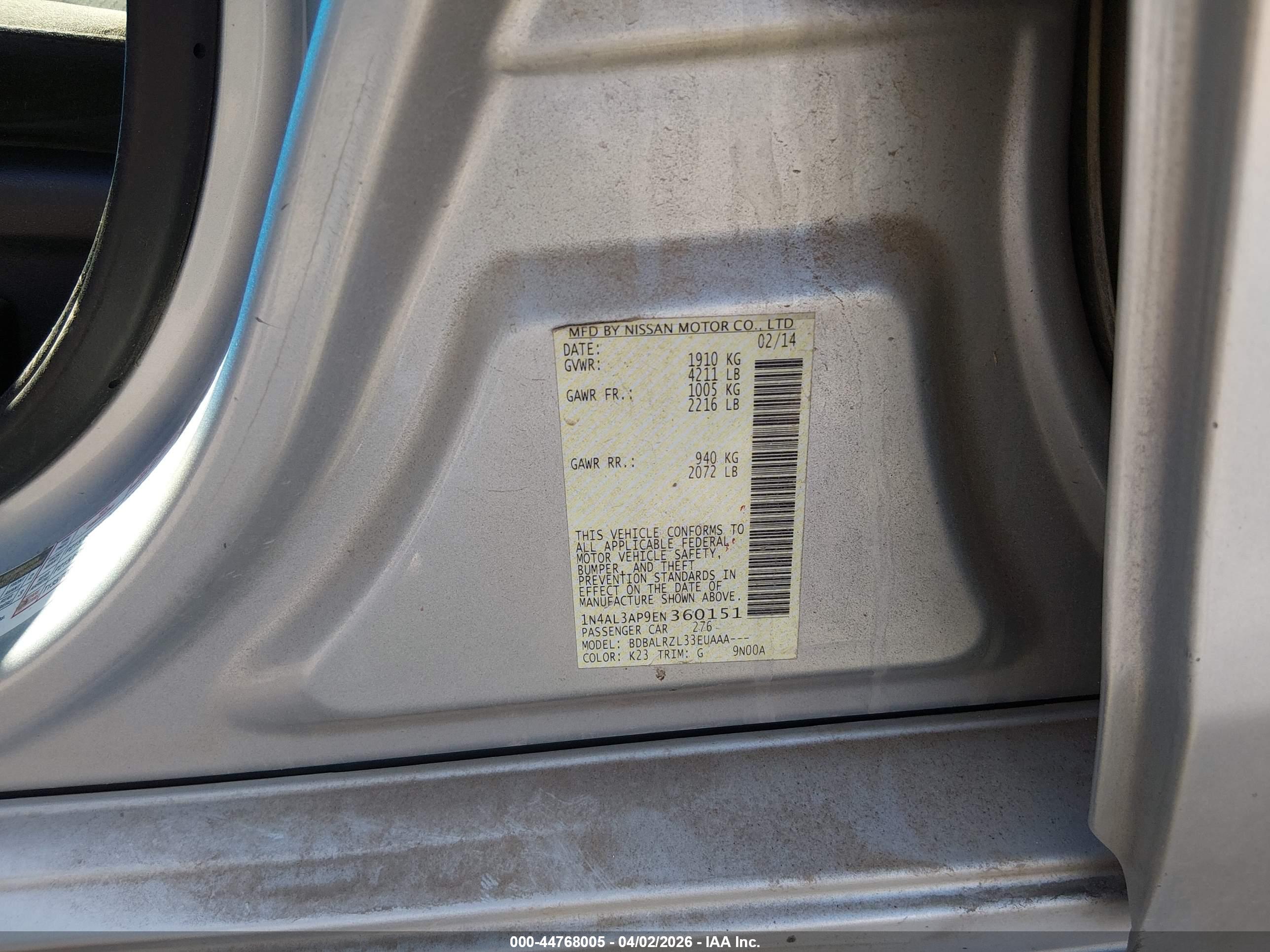 NISSAN ALTIMA image 9