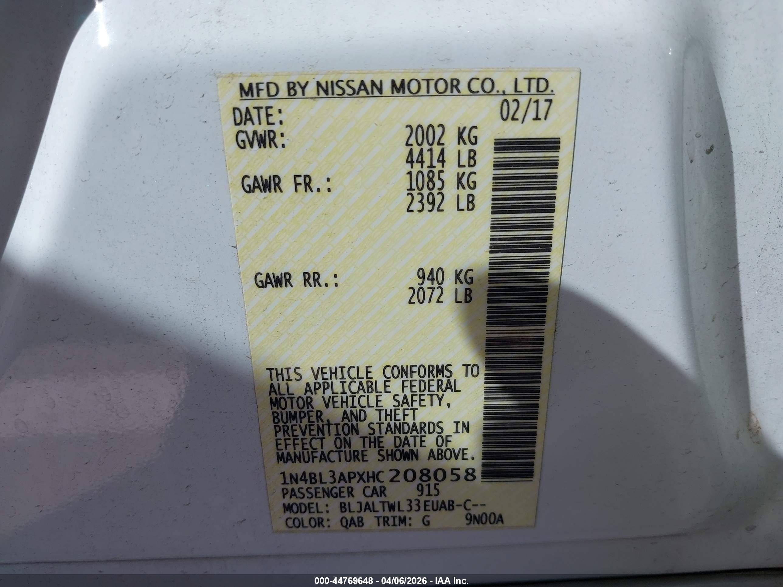 NISSAN ALTIMA image 9