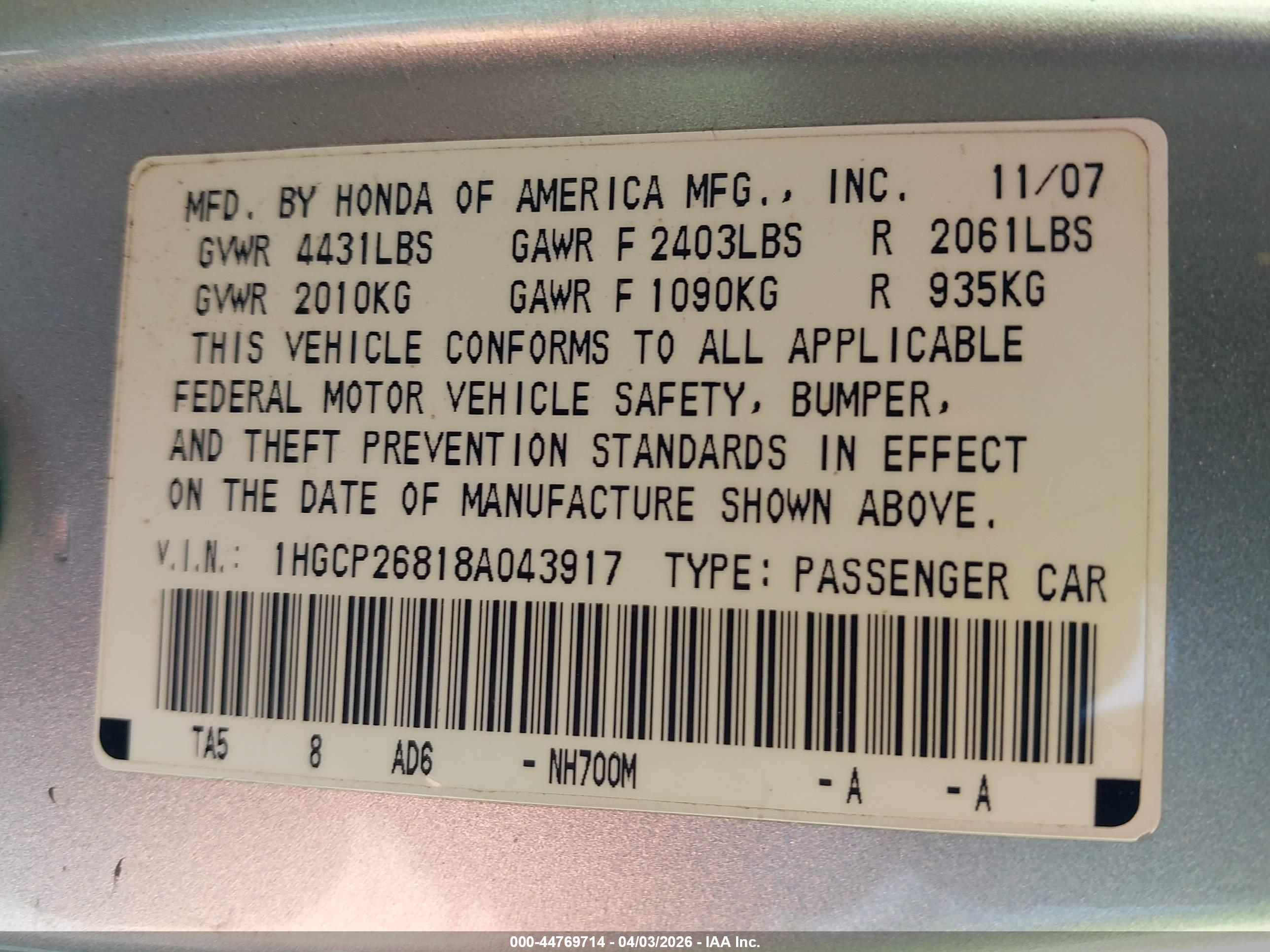 HONDA ACCORD image 9