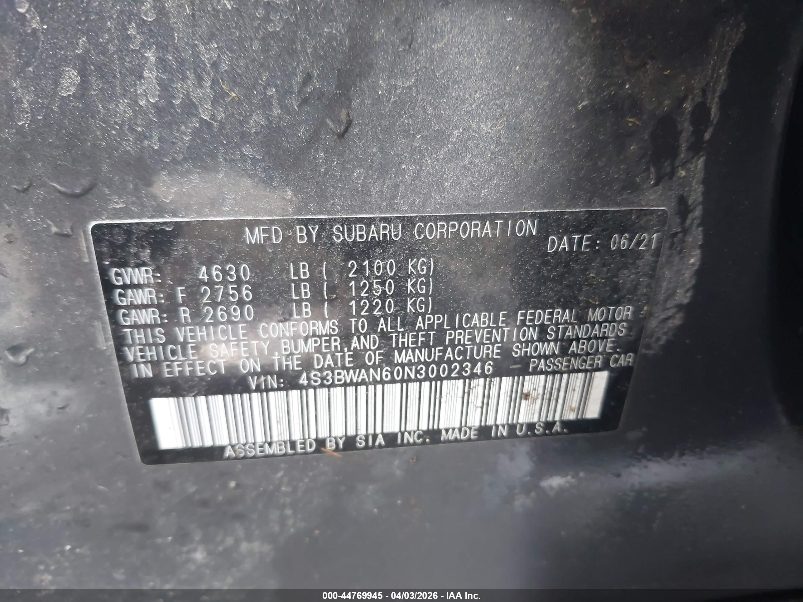 SUBARU LEGACY image 9