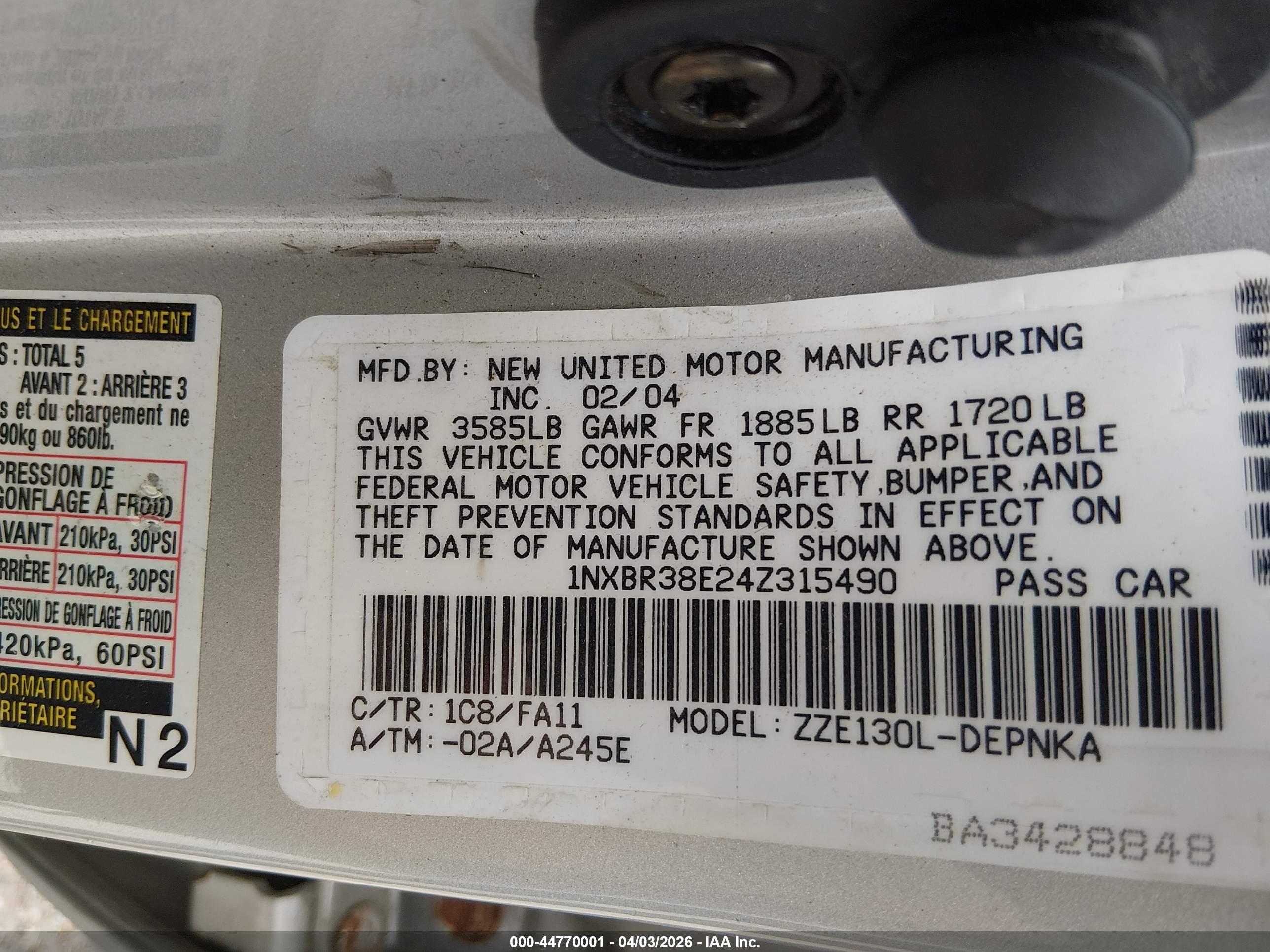 TOYOTA COROLLA image 9