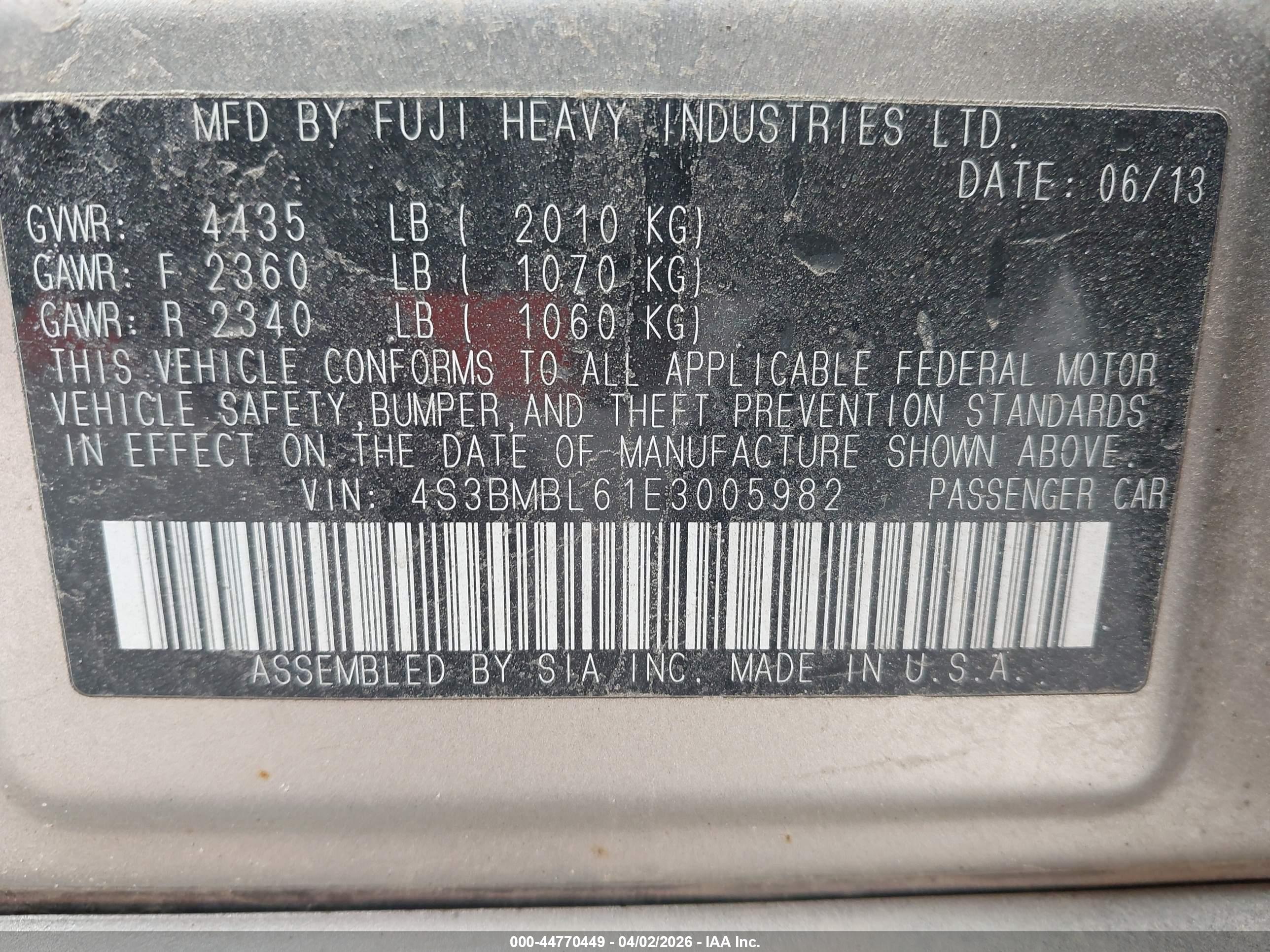 SUBARU LEGACY image 9