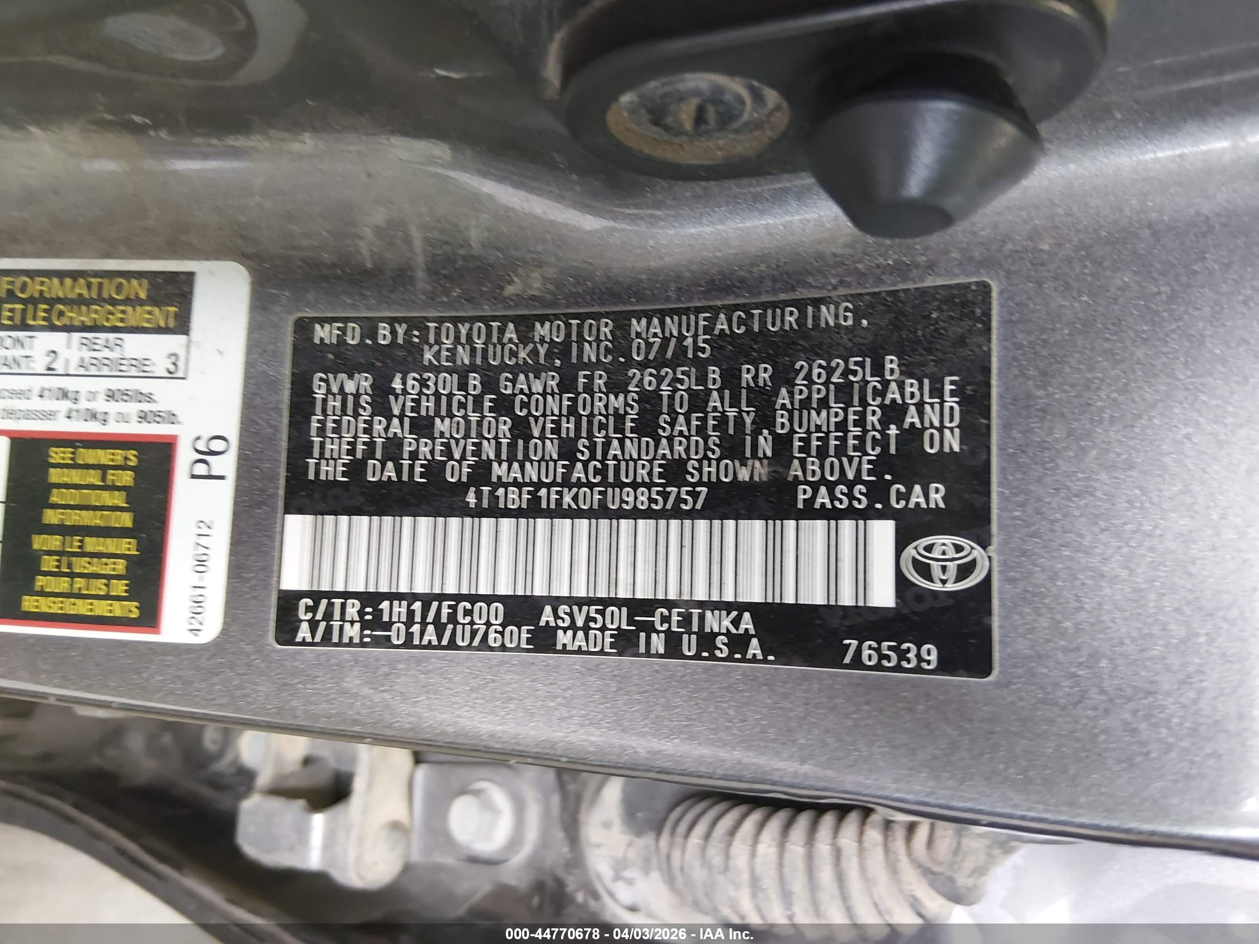 TOYOTA CAMRY image 9