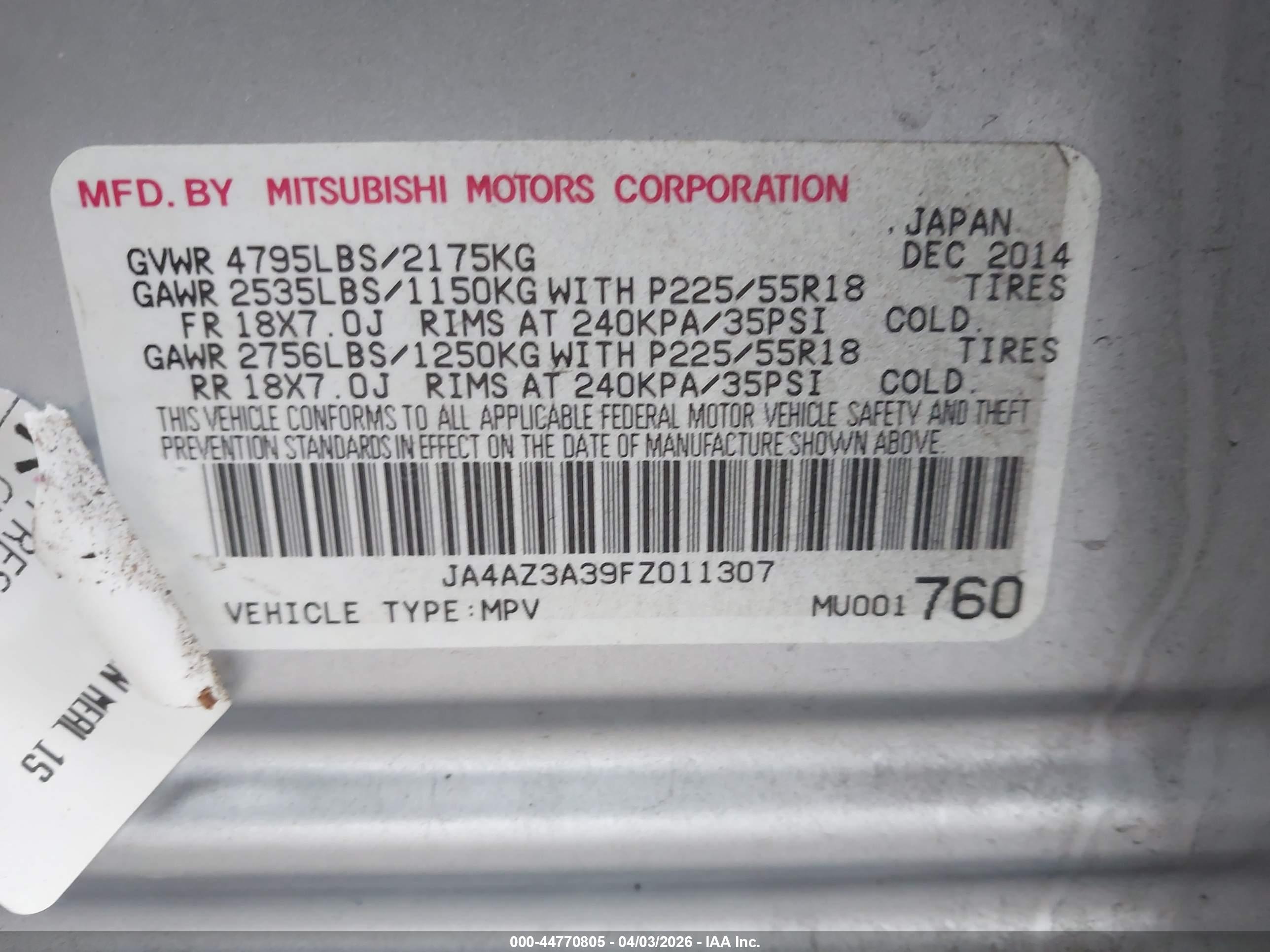 MITSUBISHI OUTLANDER image 9