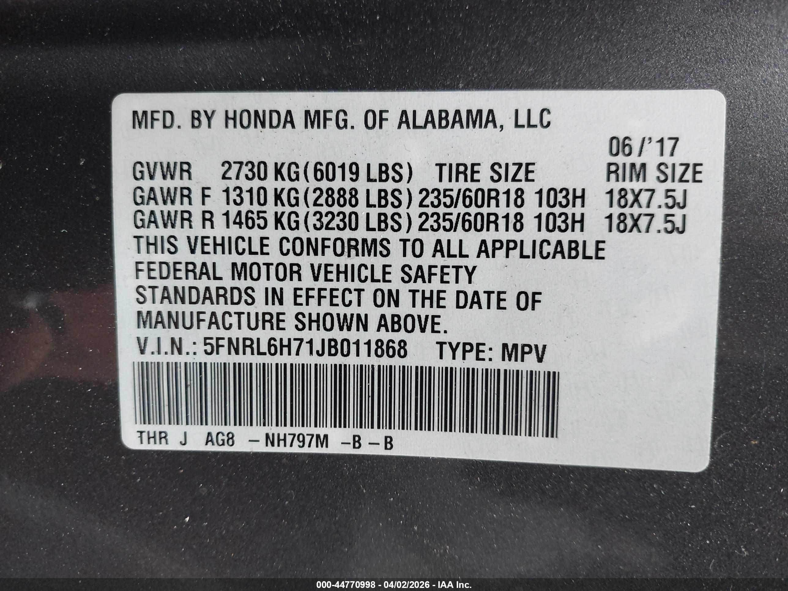 HONDA ODYSSEY image 9