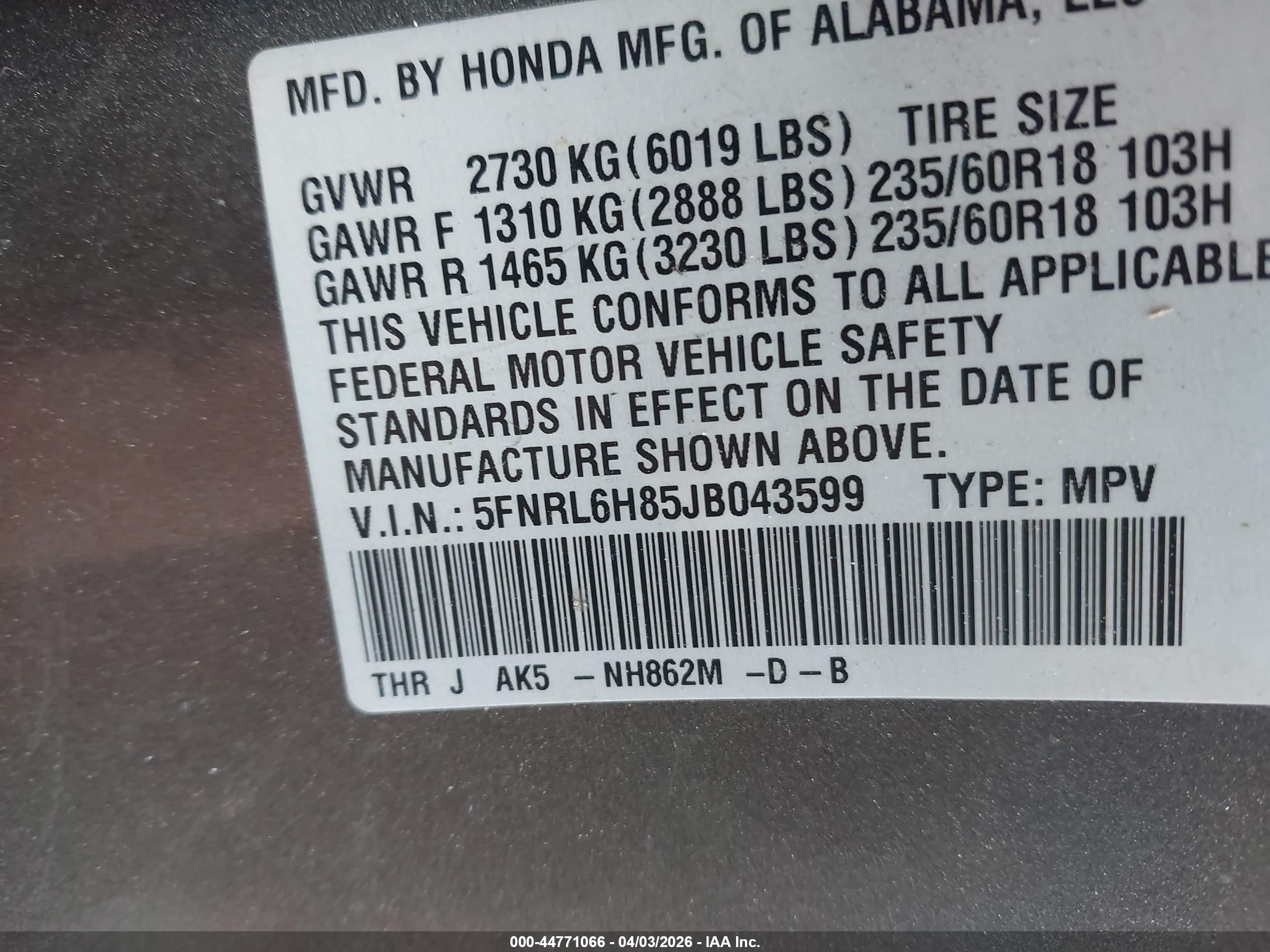 HONDA ODYSSEY image 9