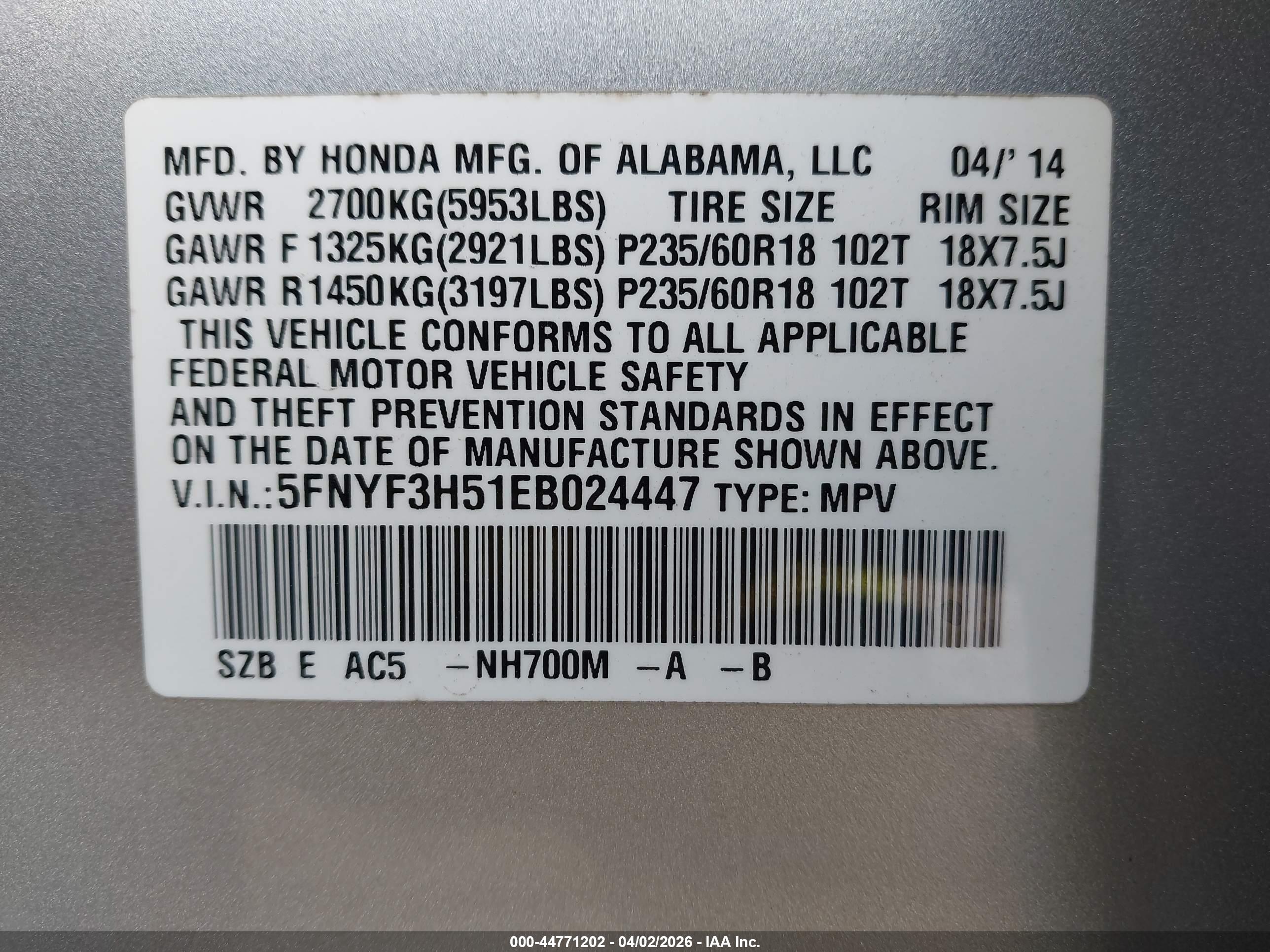 HONDA PILOT image 9
