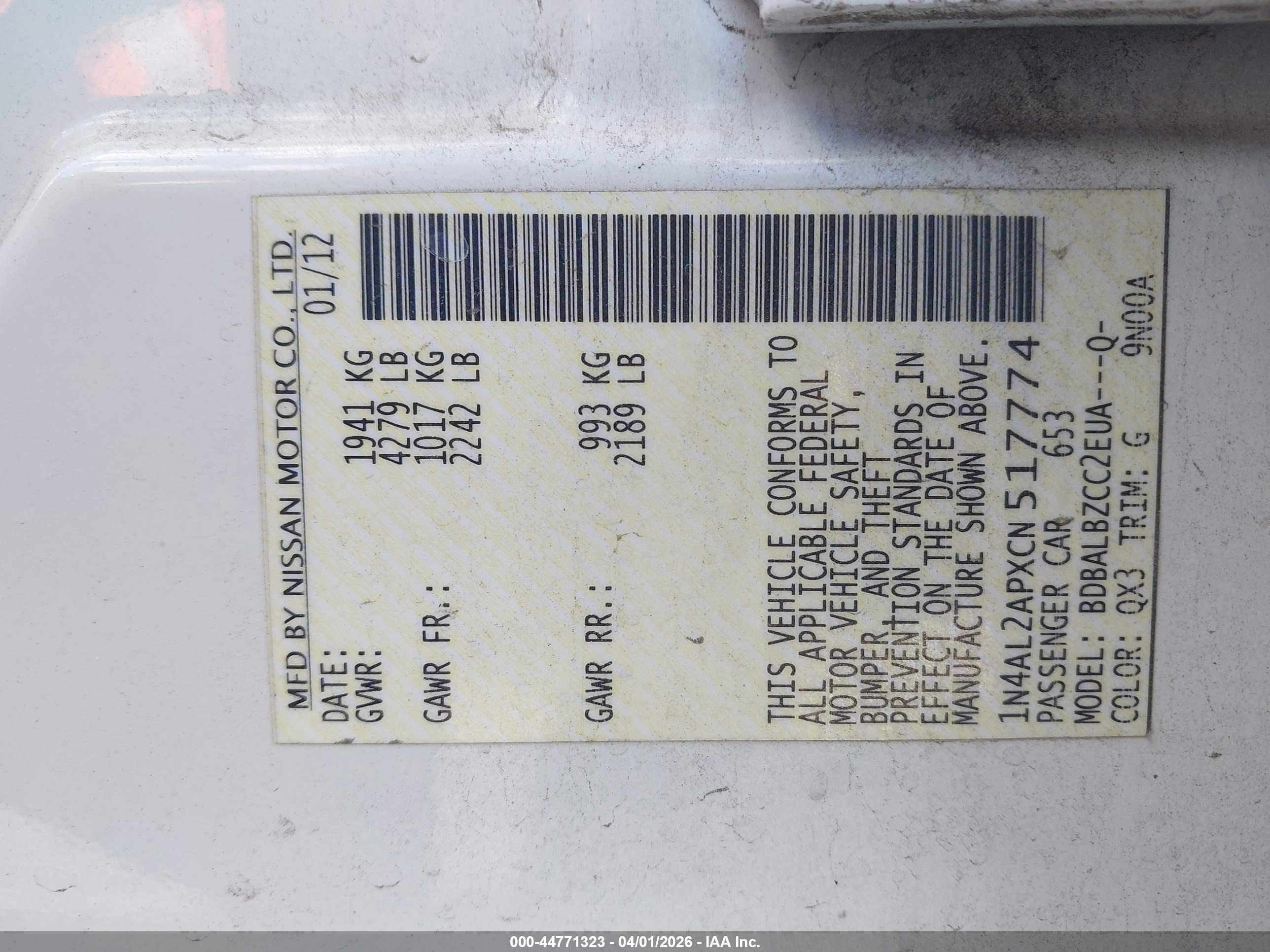 NISSAN ALTIMA image 9
