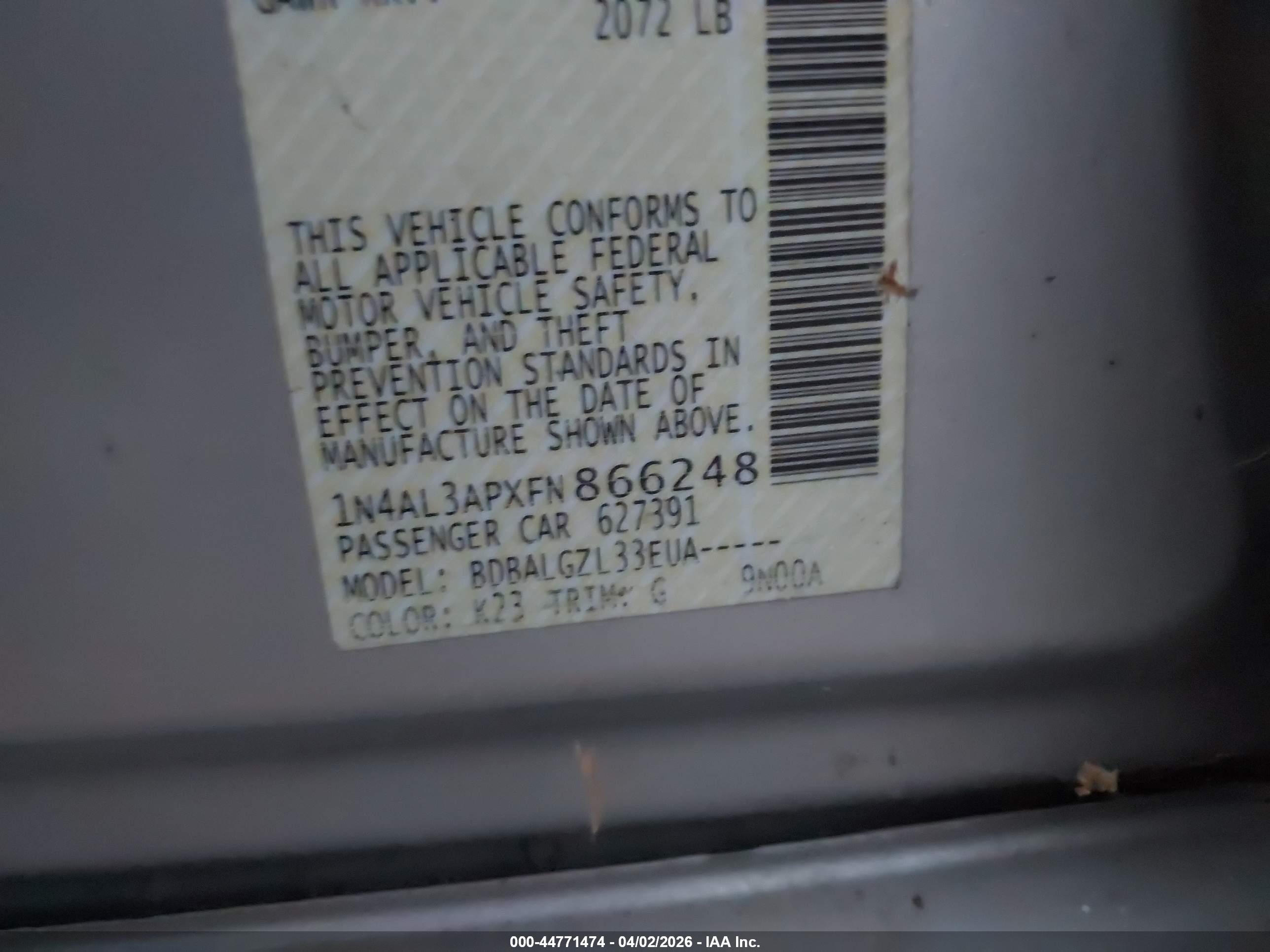 NISSAN ALTIMA image 9