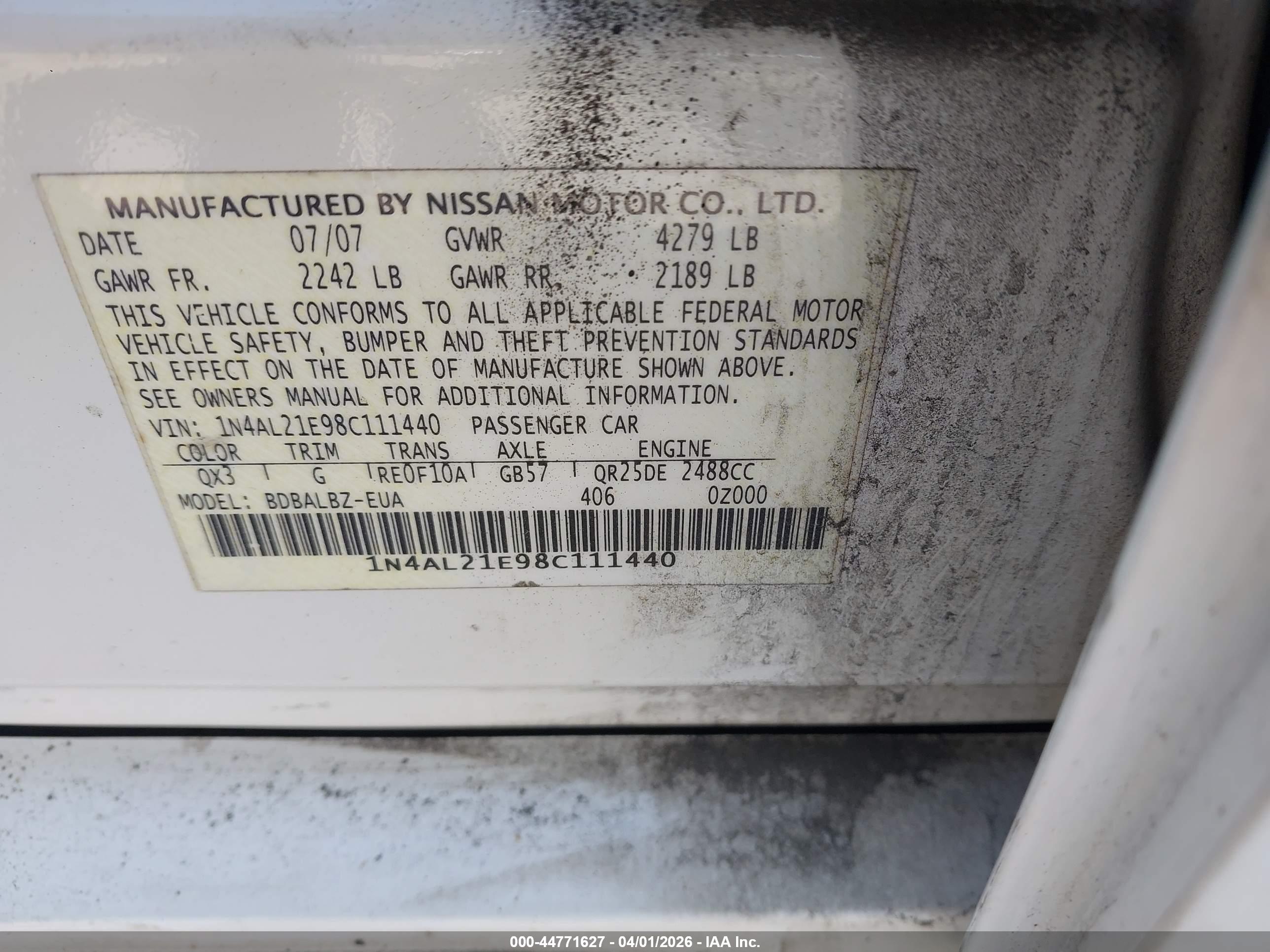 NISSAN ALTIMA image 9