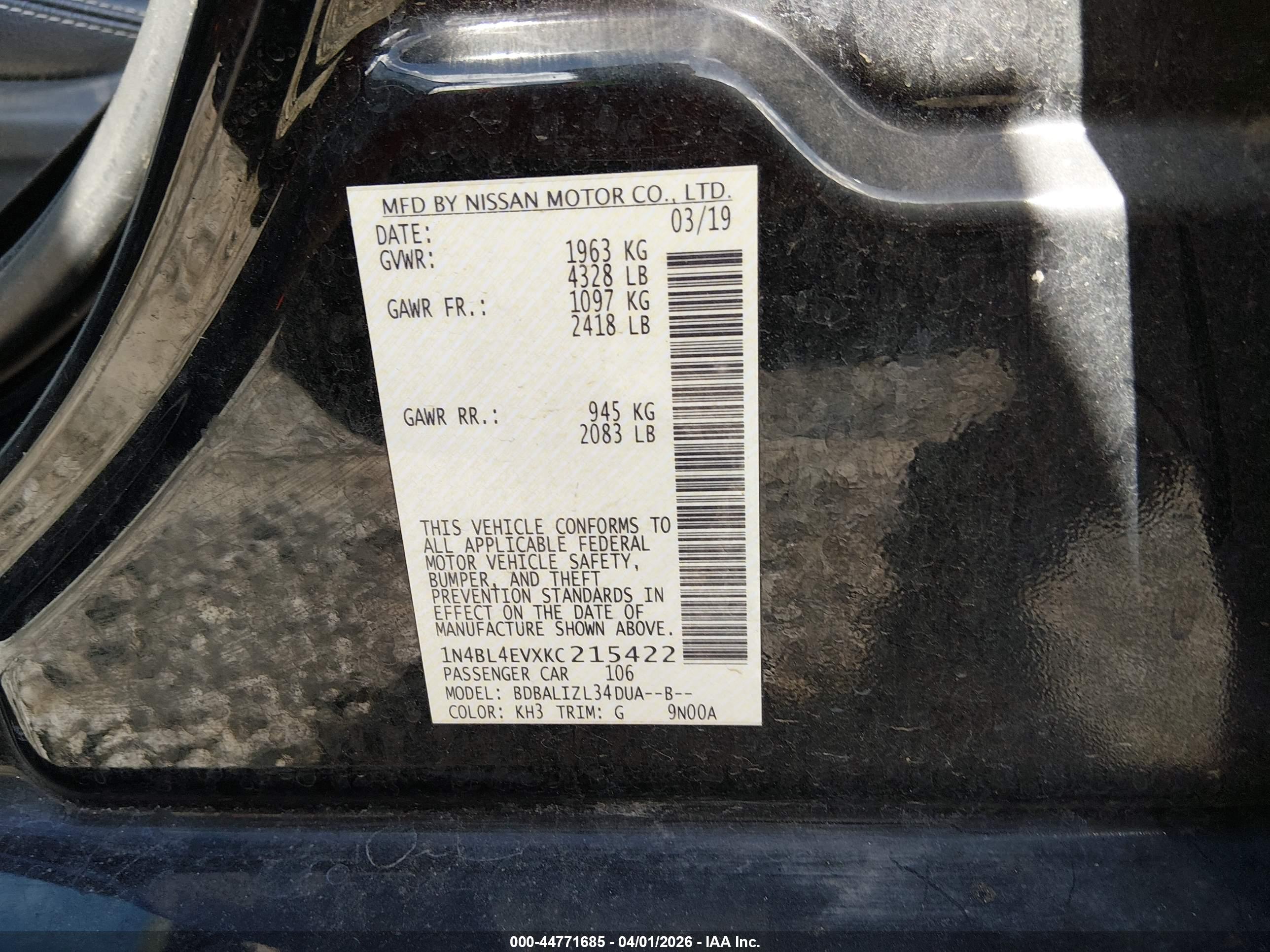 NISSAN ALTIMA image 9