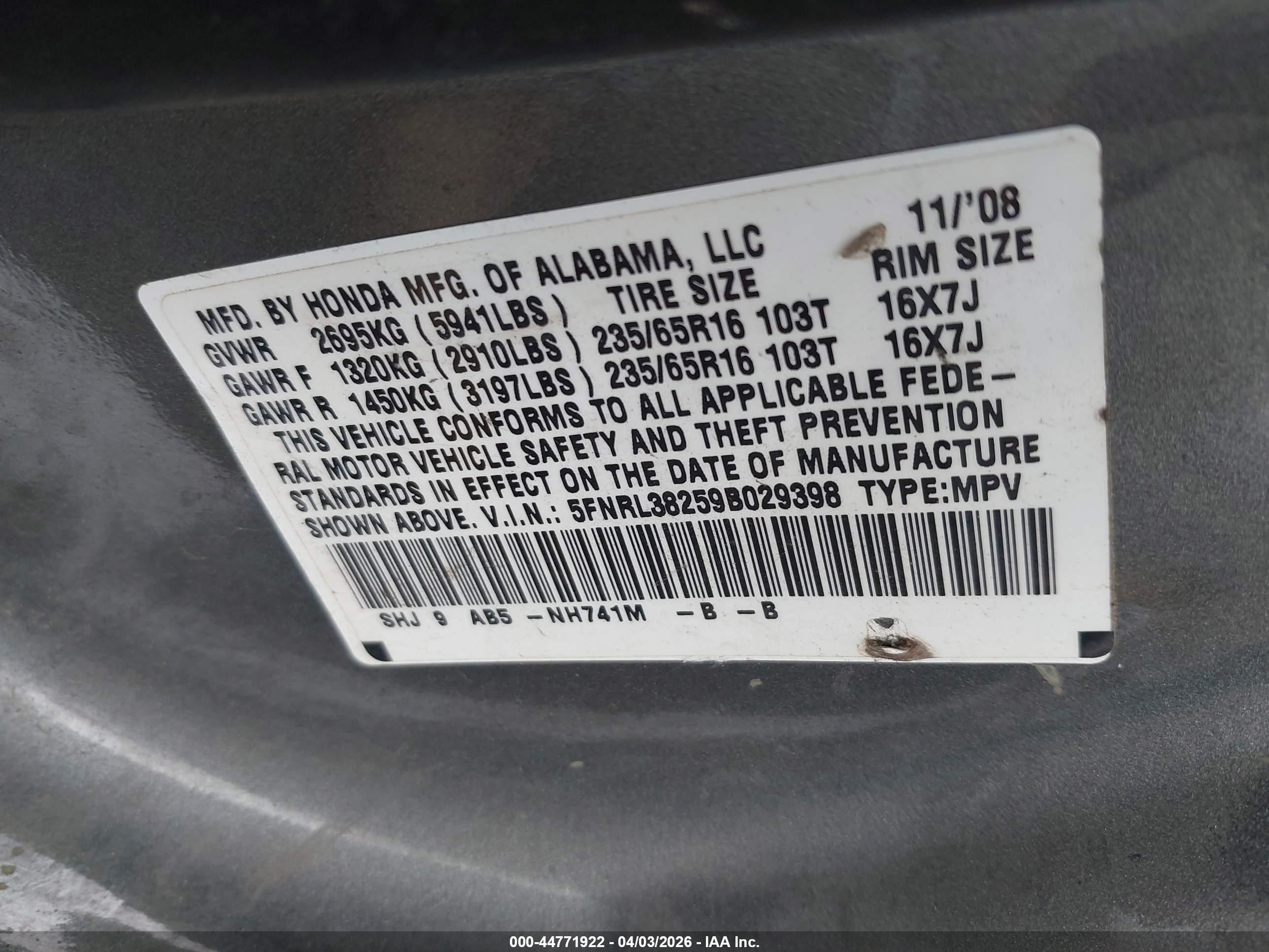 HONDA ODYSSEY image 9