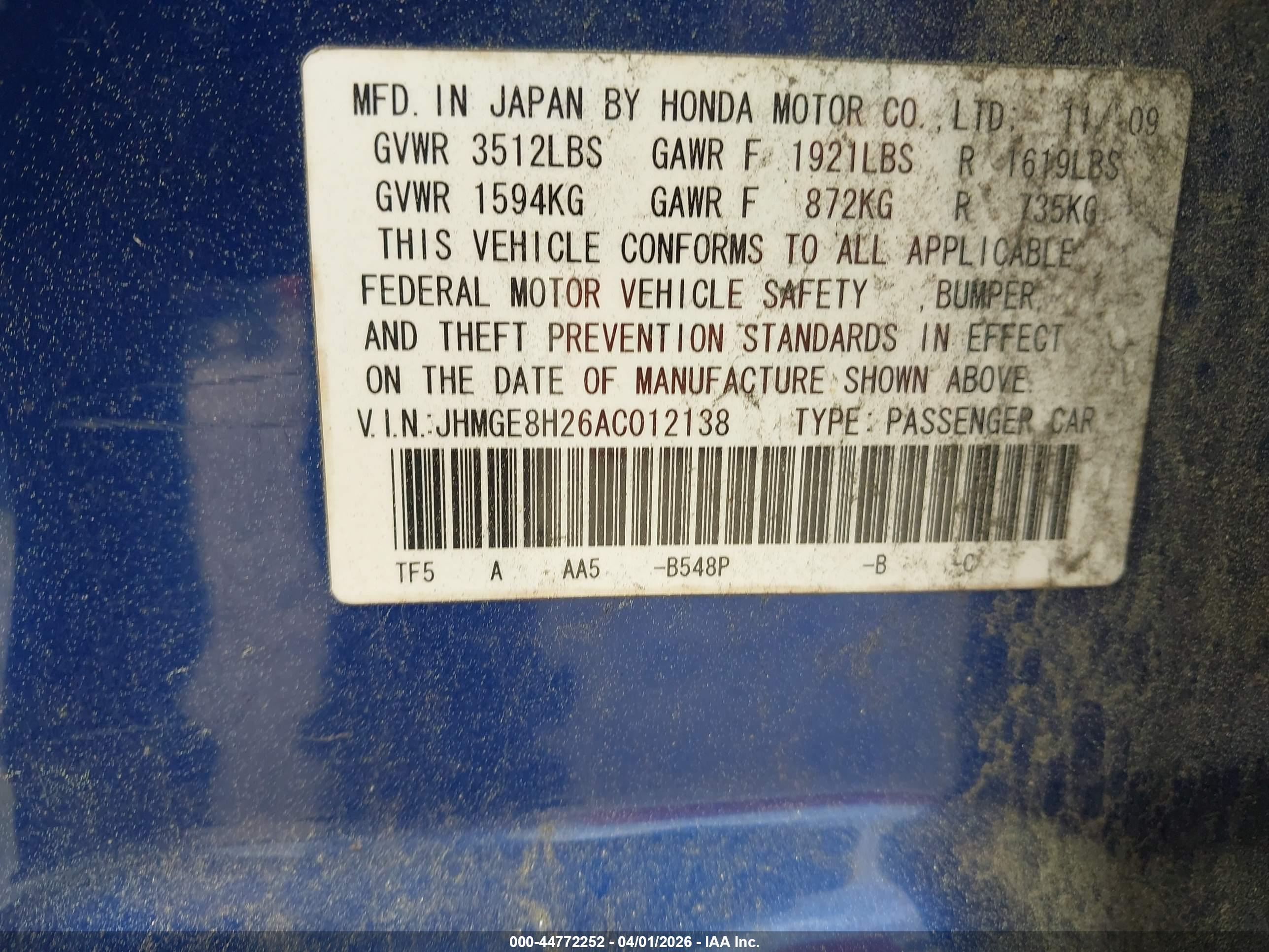 HONDA FIT image 9