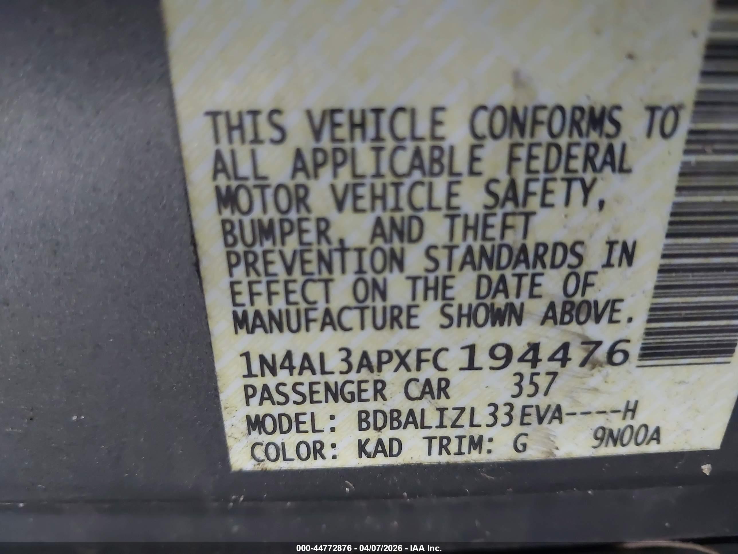 NISSAN ALTIMA image 9