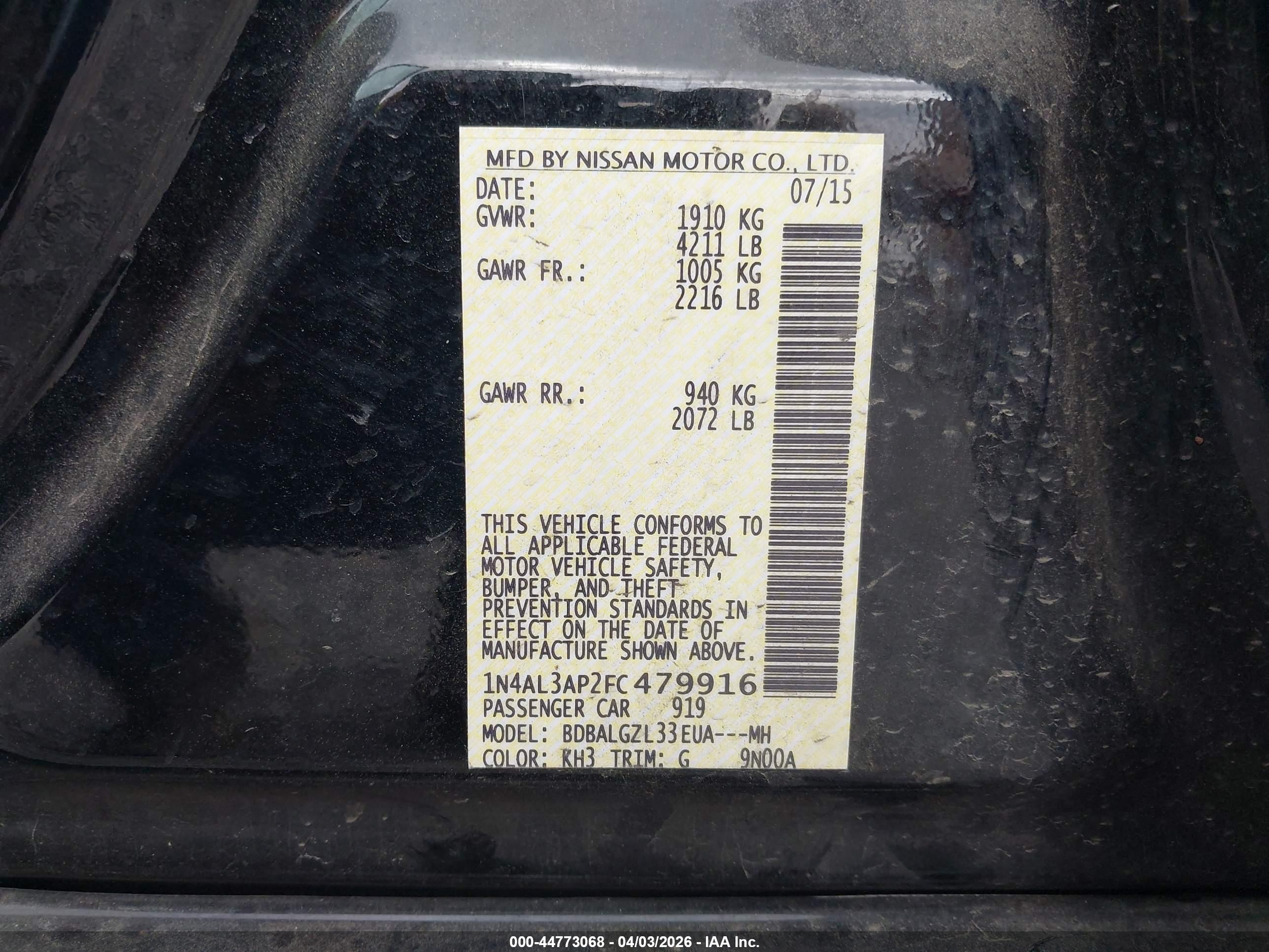 NISSAN ALTIMA image 9