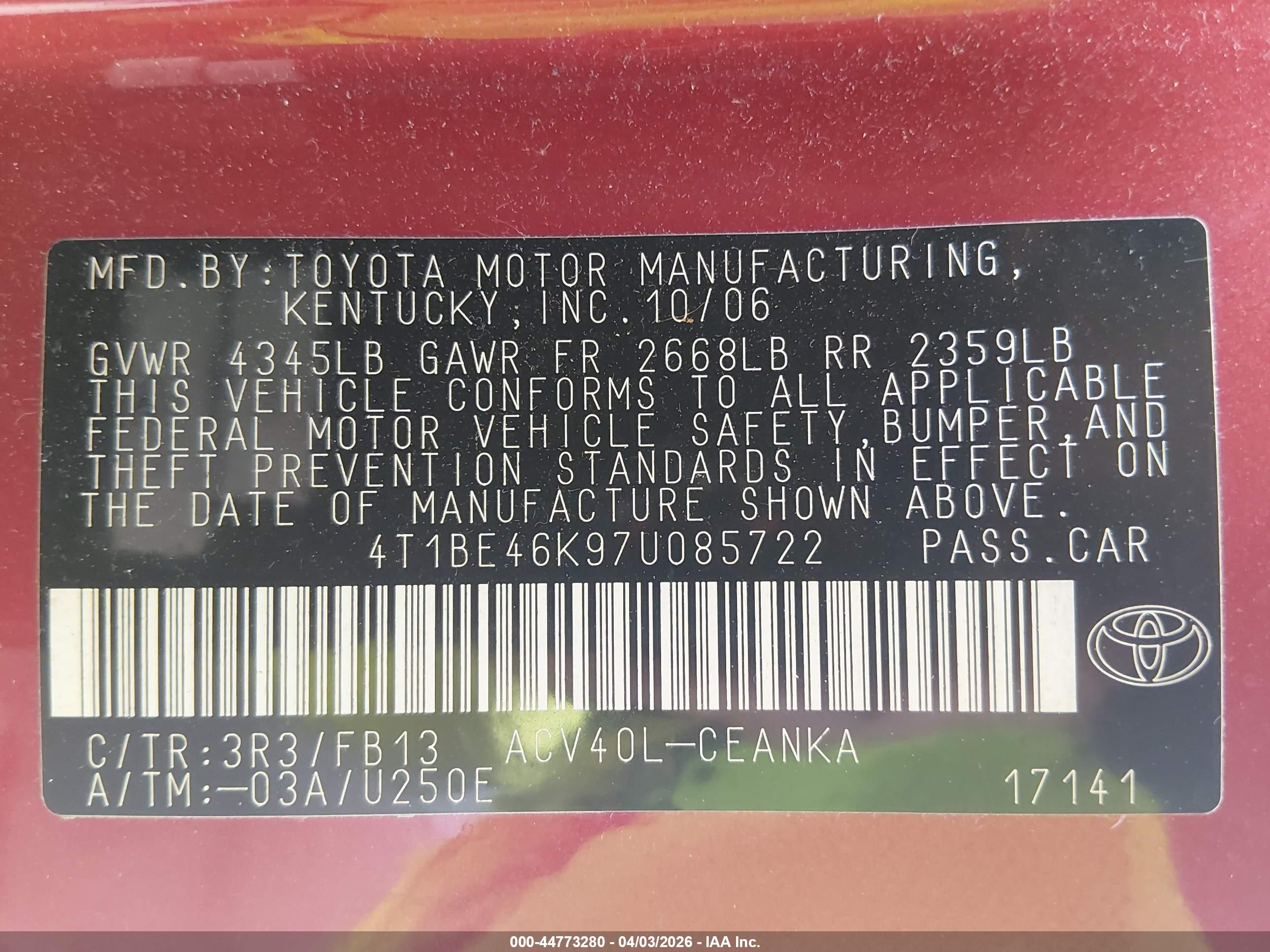 TOYOTA CAMRY image 9