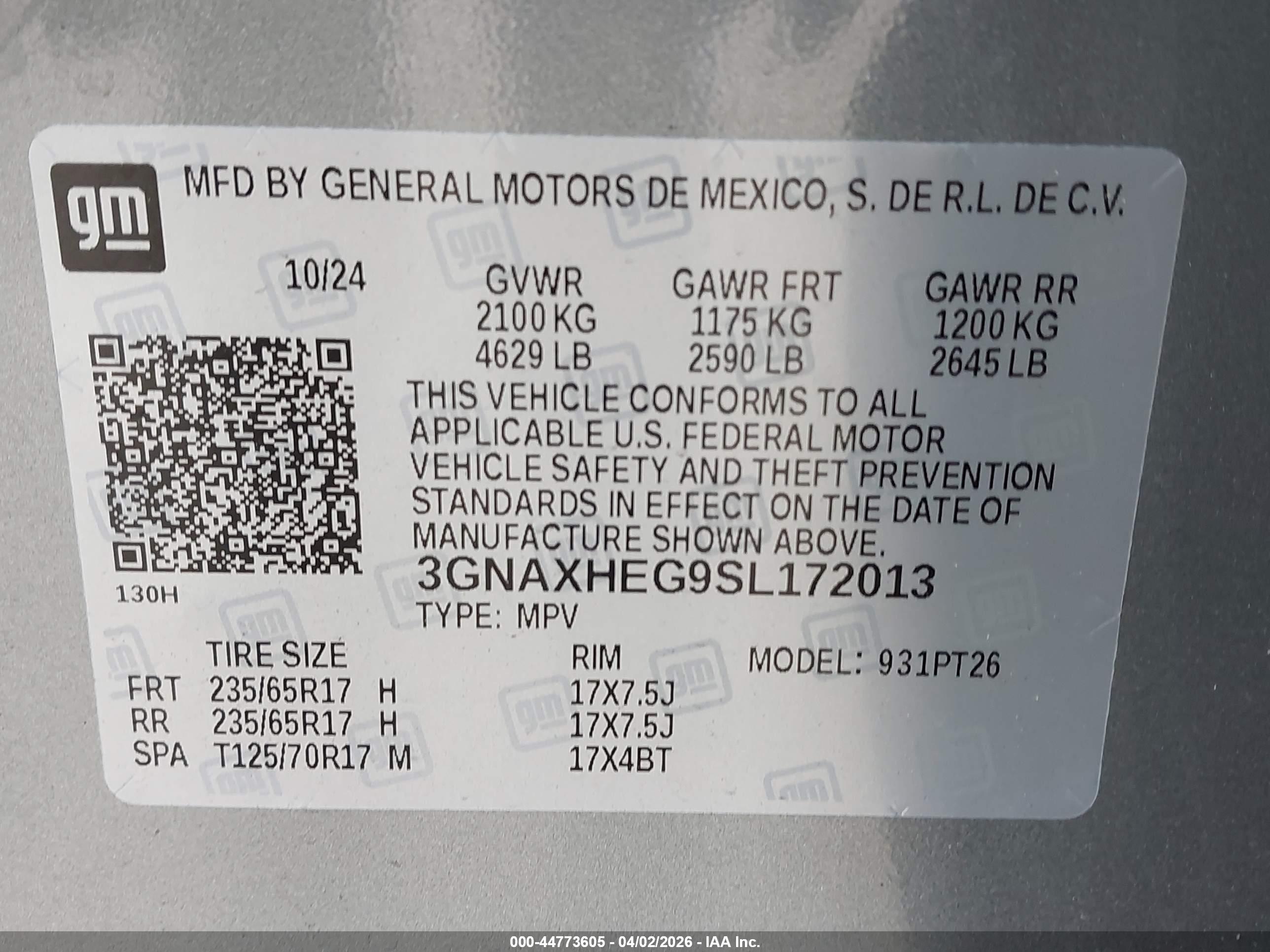 CHEVROLET EQUINOX image 9