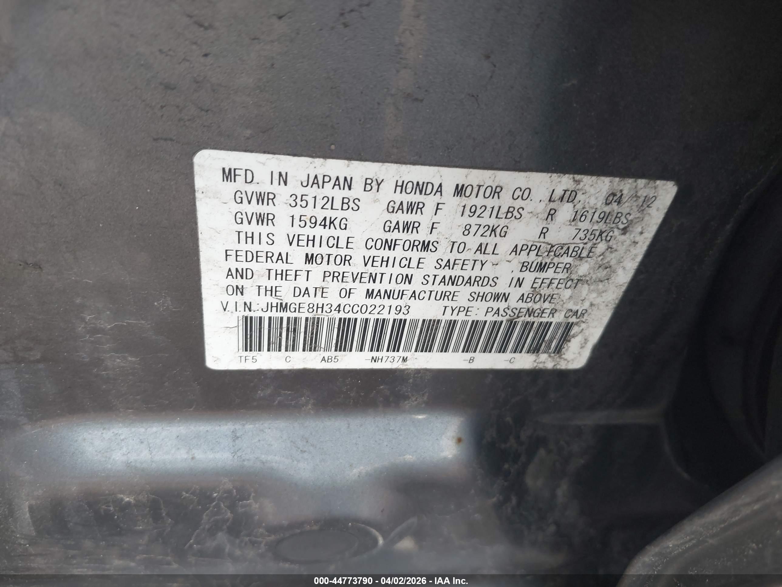 HONDA FIT image 9