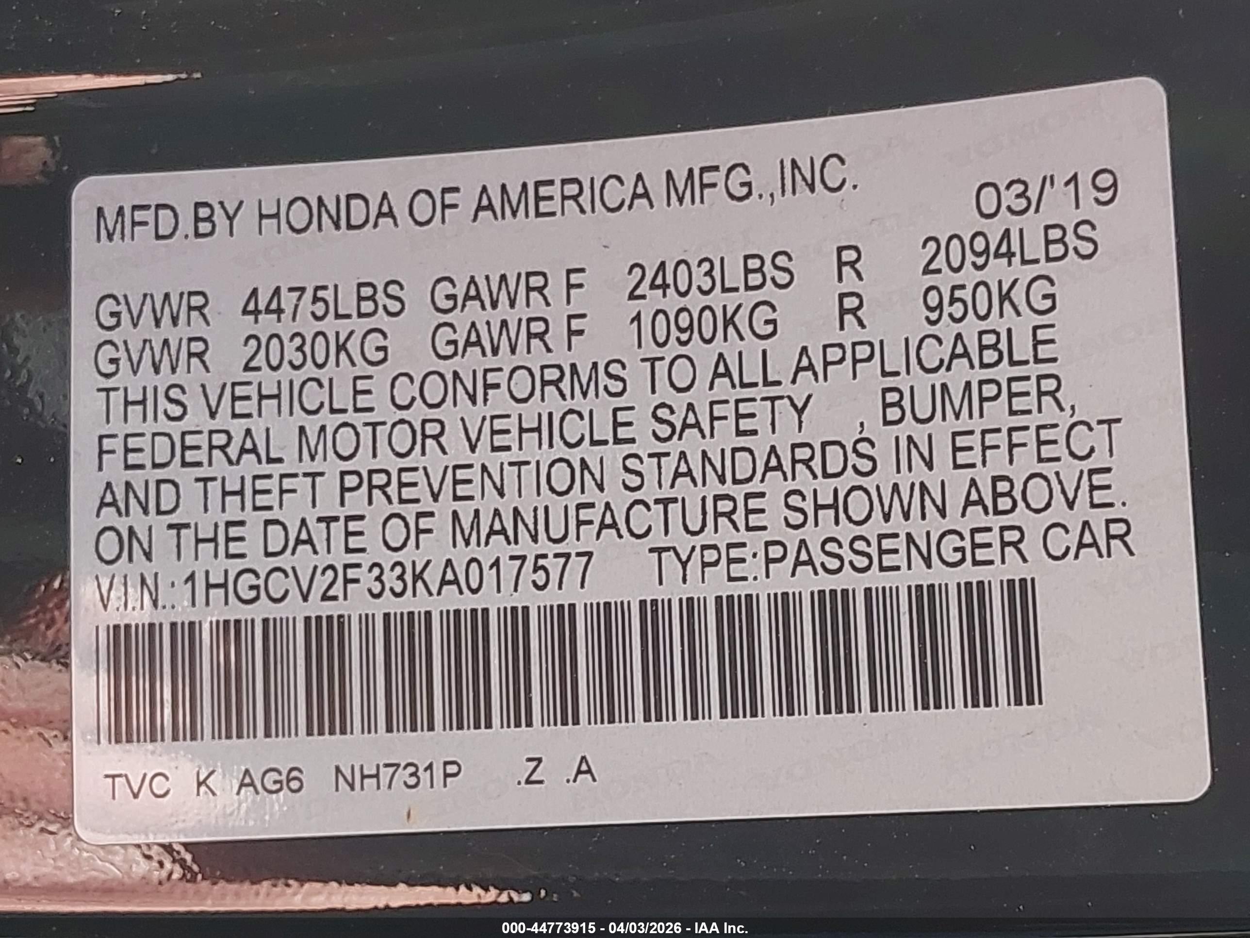 HONDA ACCORD image 9