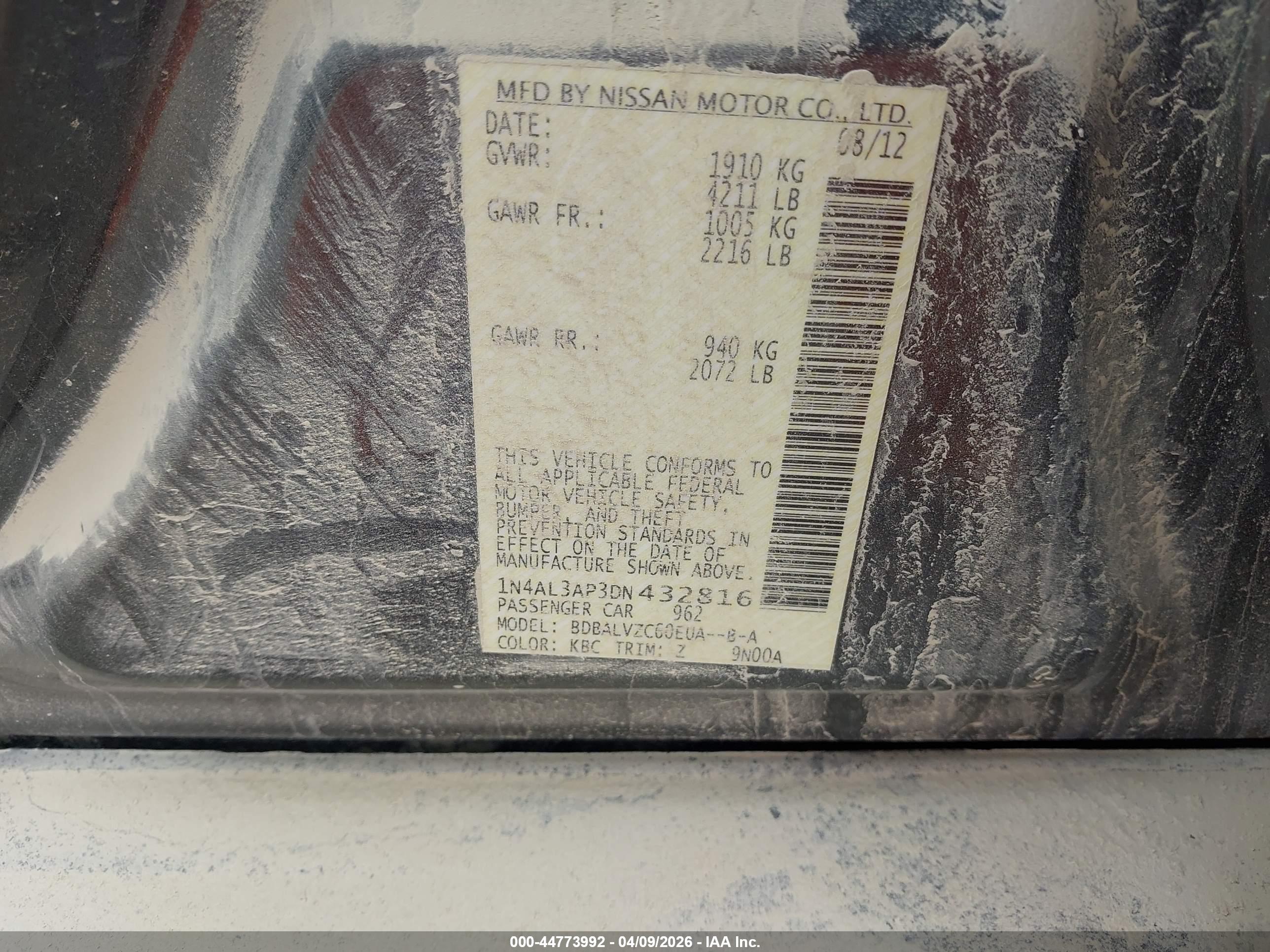 NISSAN ALTIMA image 9