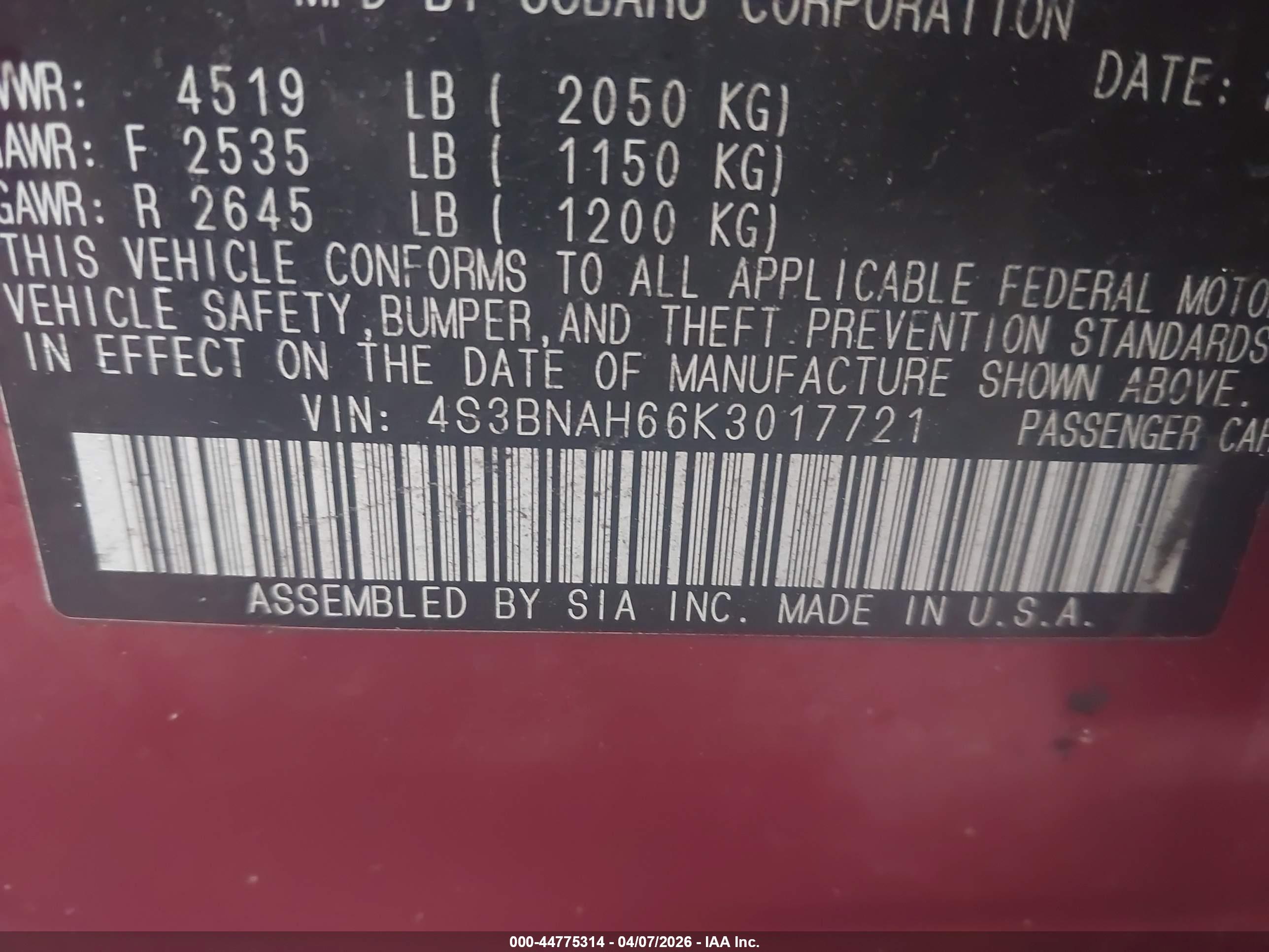 SUBARU LEGACY image 9