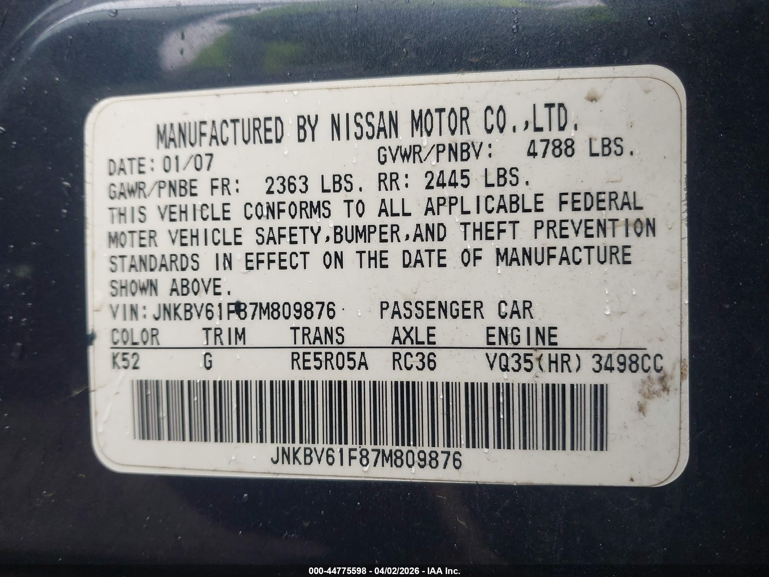 INFINITI G35X image 9