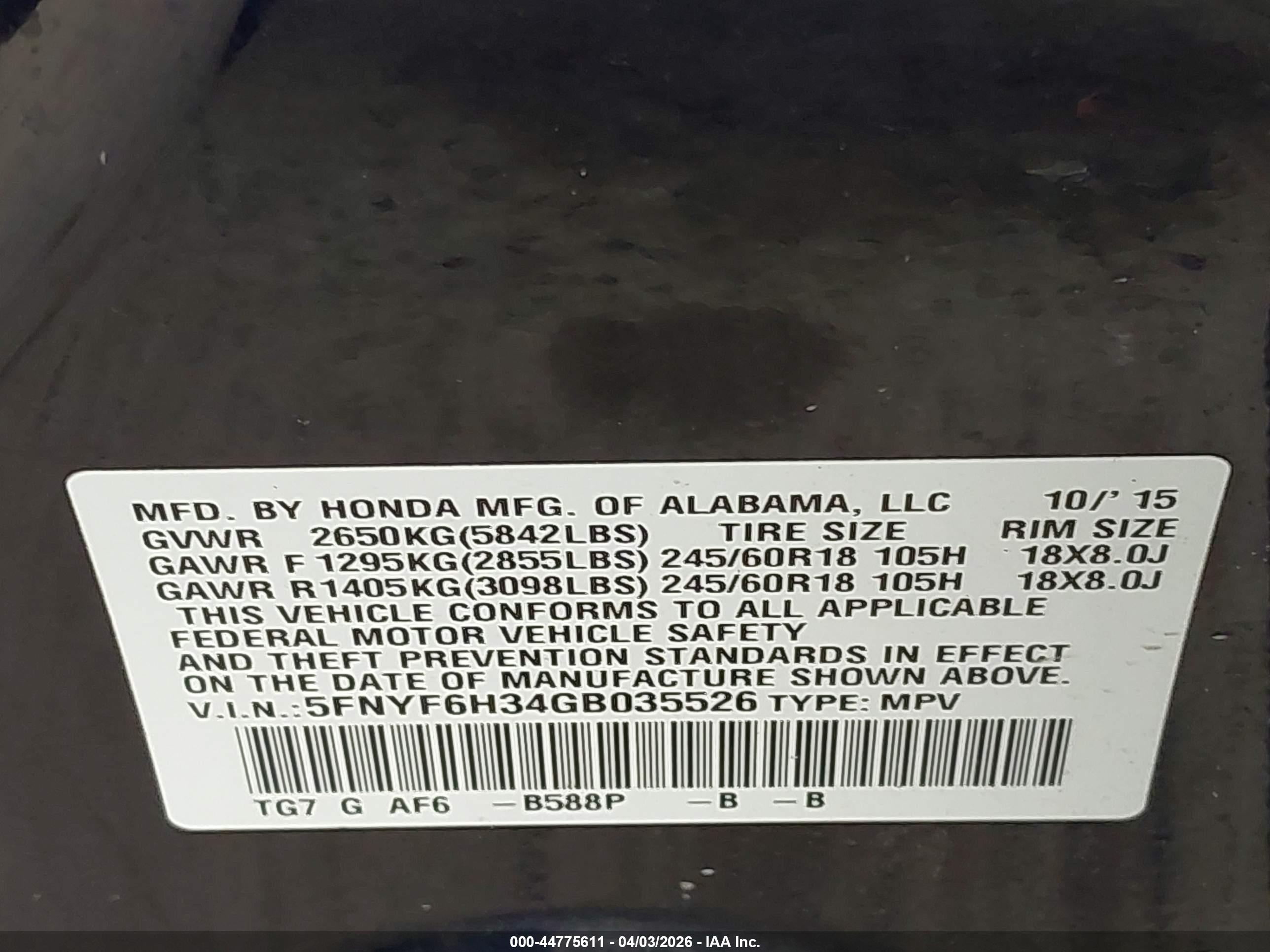 HONDA PILOT image 9
