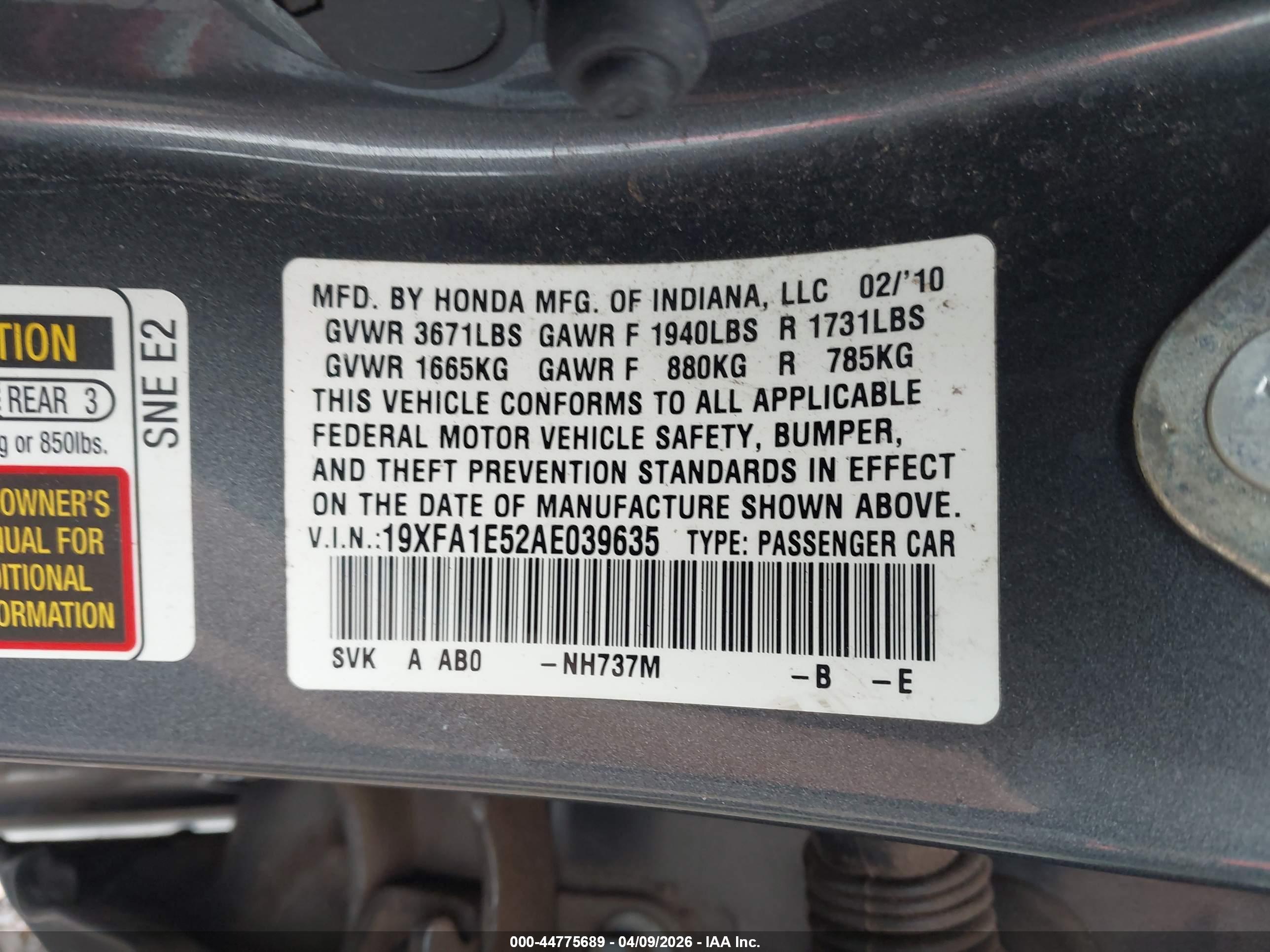 HONDA CIVIC image 9
