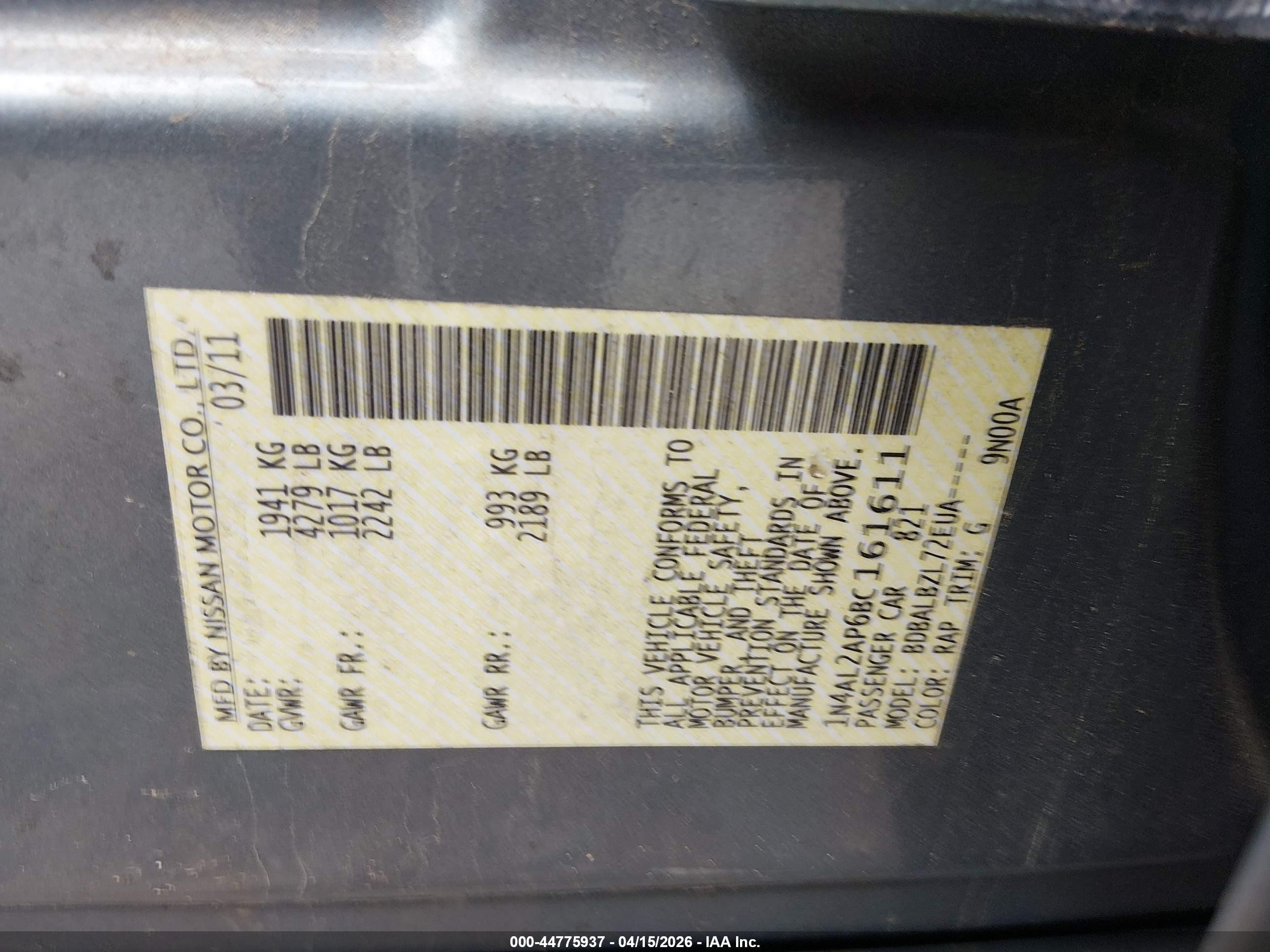 NISSAN ALTIMA image 9