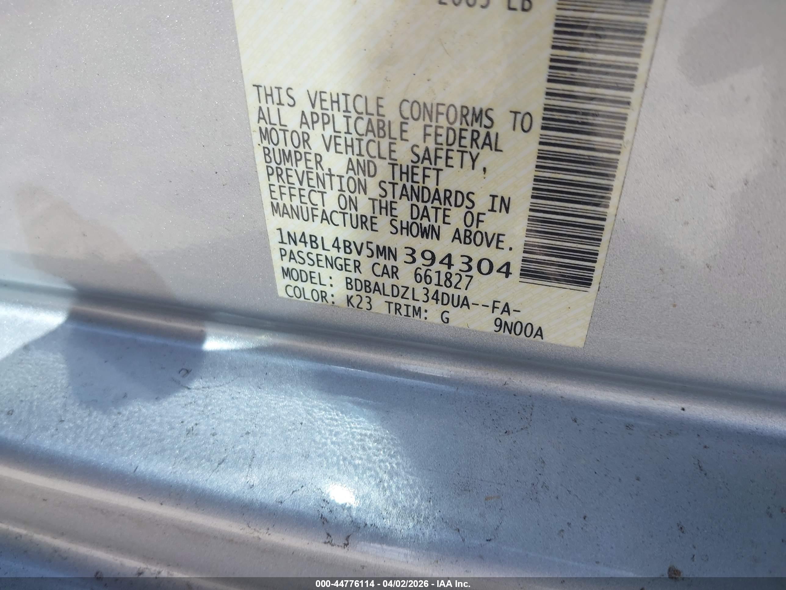 NISSAN ALTIMA image 9