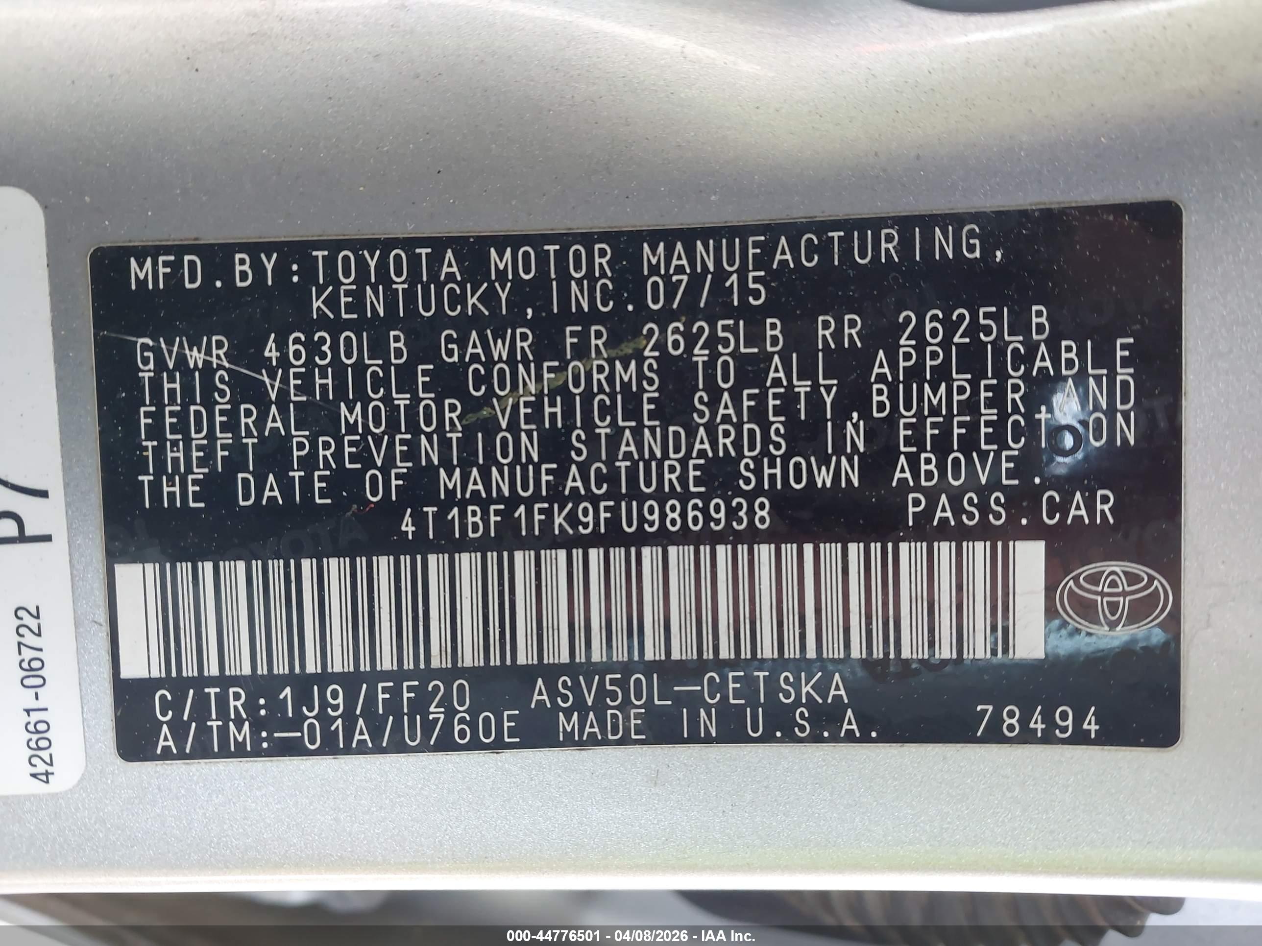 TOYOTA CAMRY image 9