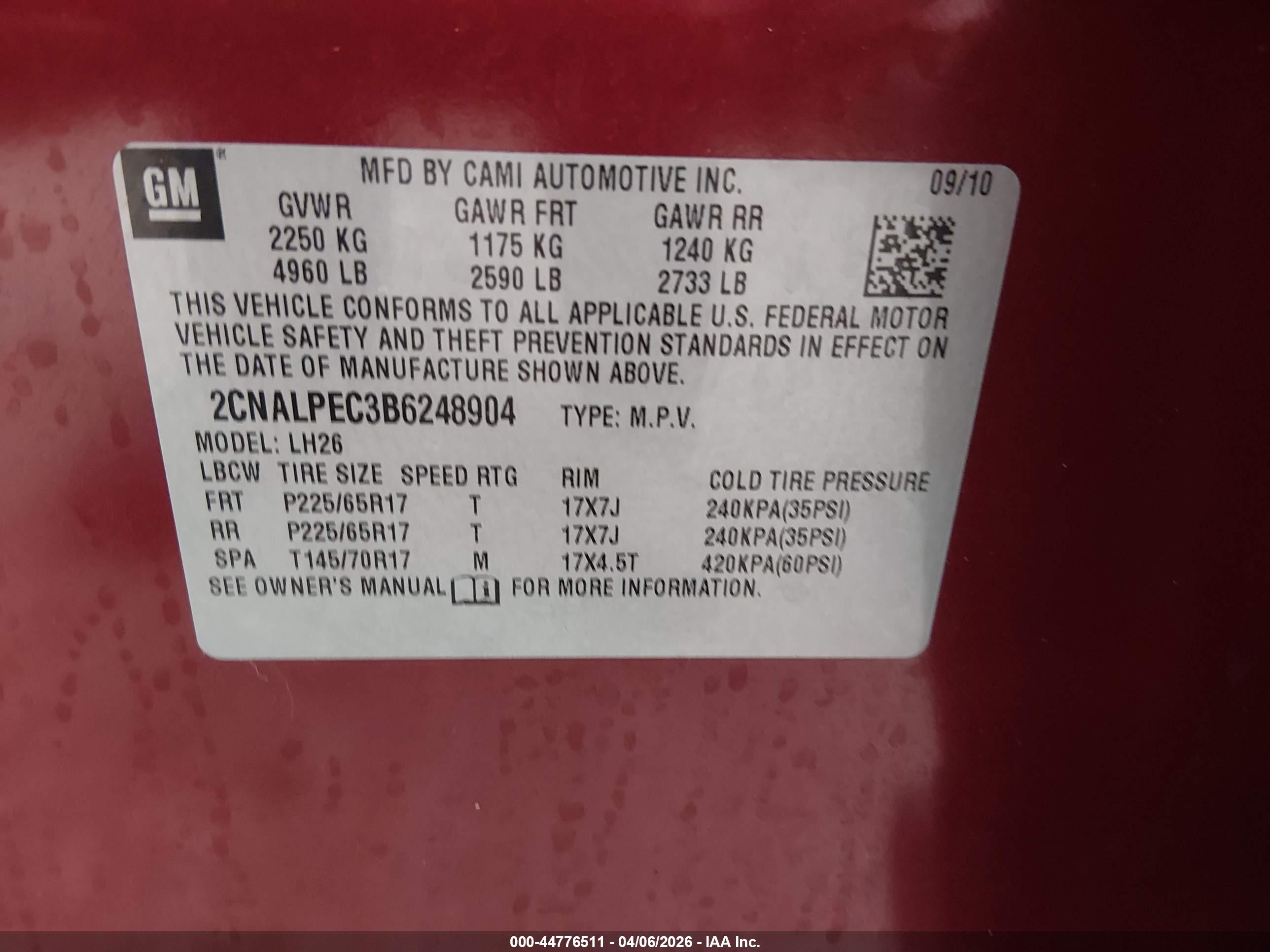 CHEVROLET EQUINOX image 9