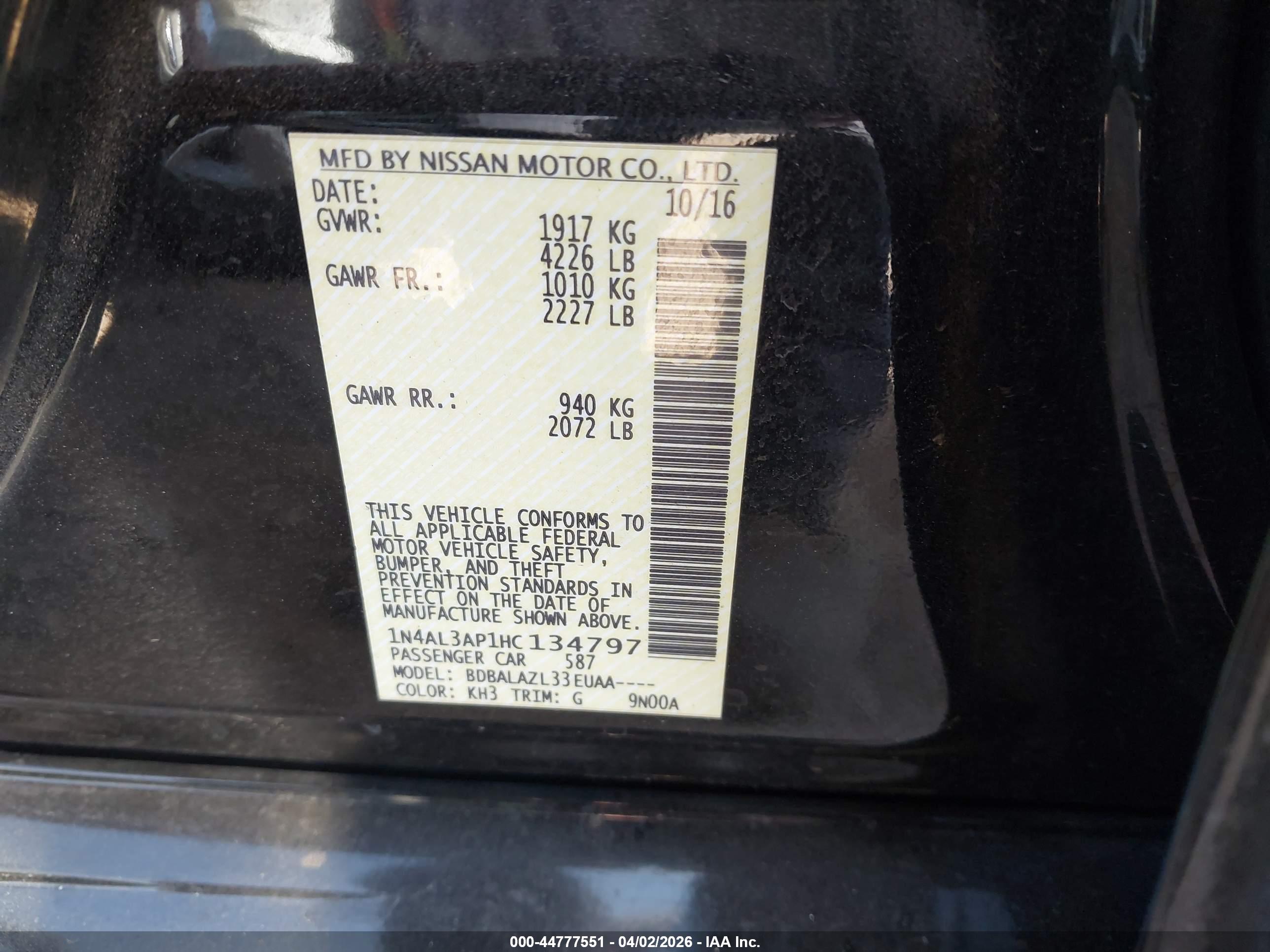 NISSAN ALTIMA image 9