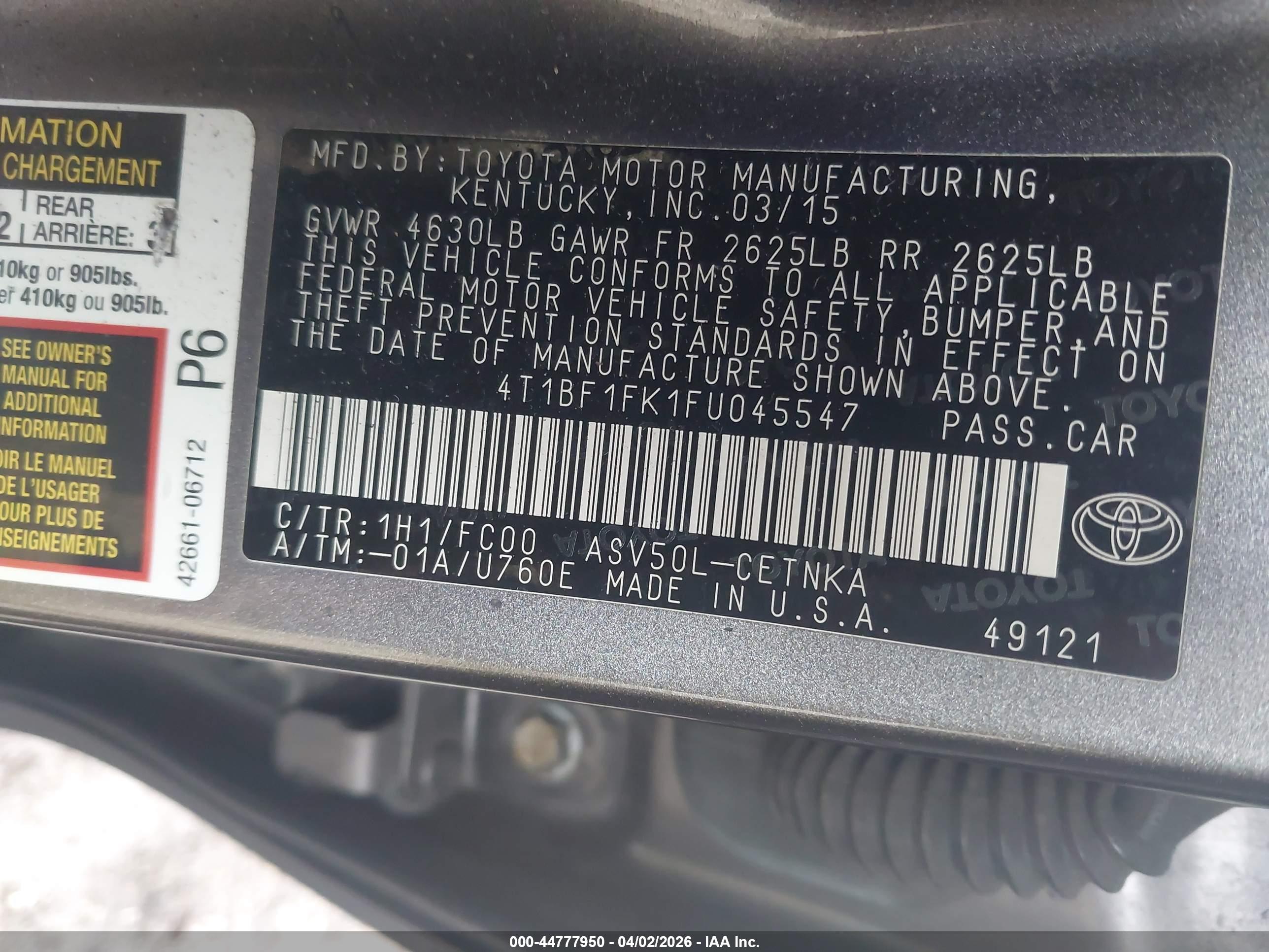 TOYOTA CAMRY image 9