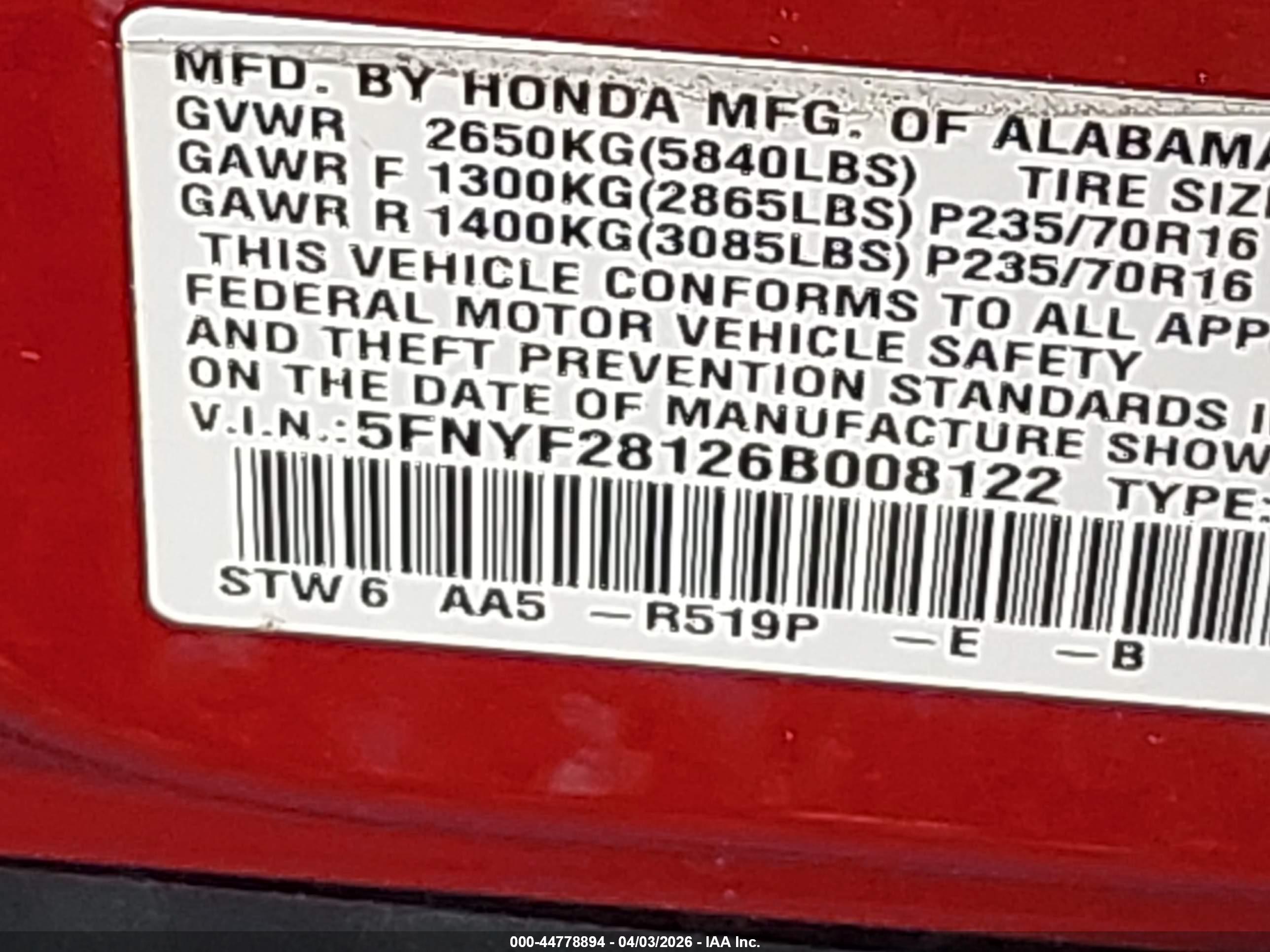 HONDA PILOT image 9