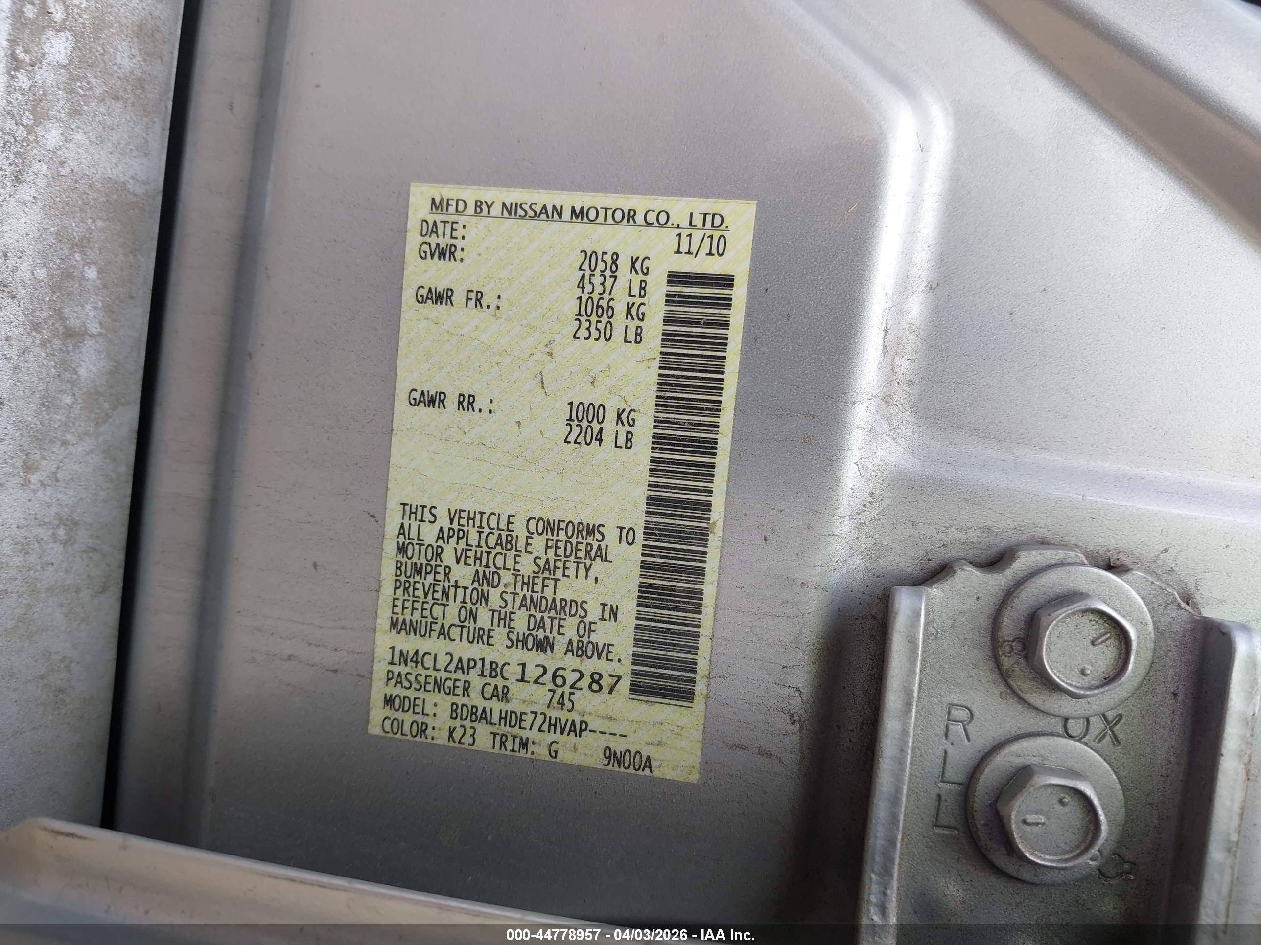 NISSAN ALTIMA image 9