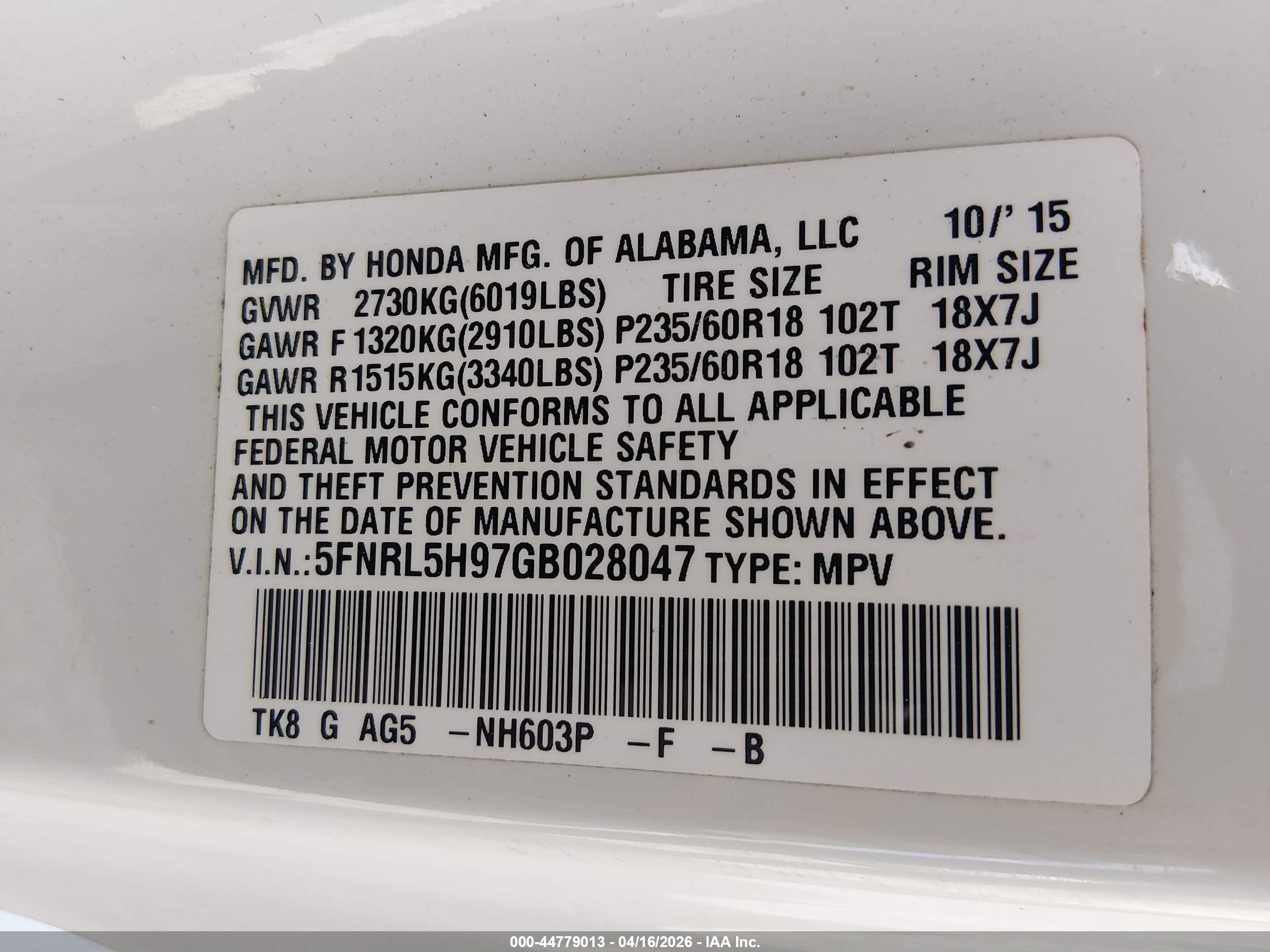 HONDA ODYSSEY image 9