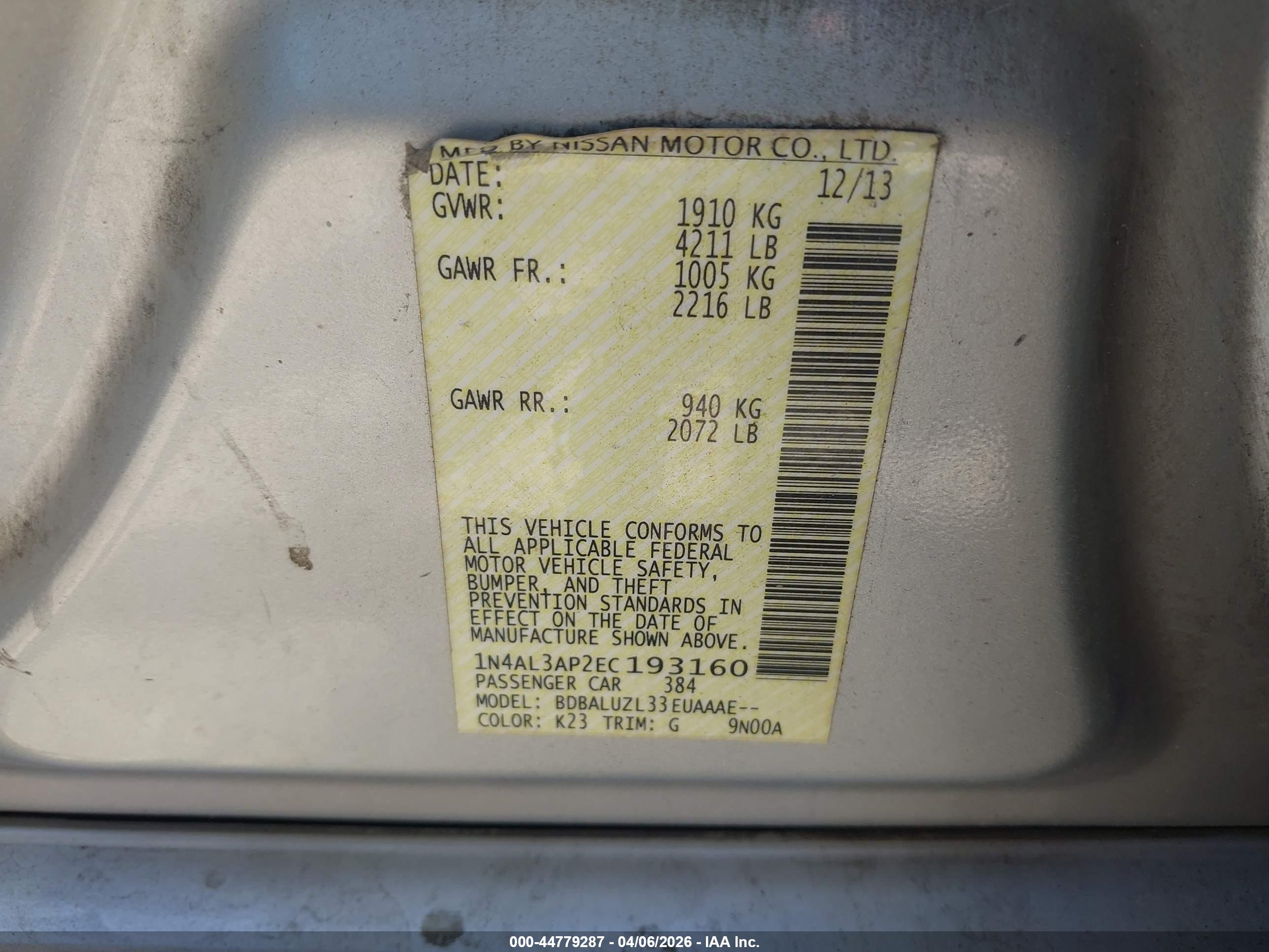 NISSAN ALTIMA image 9