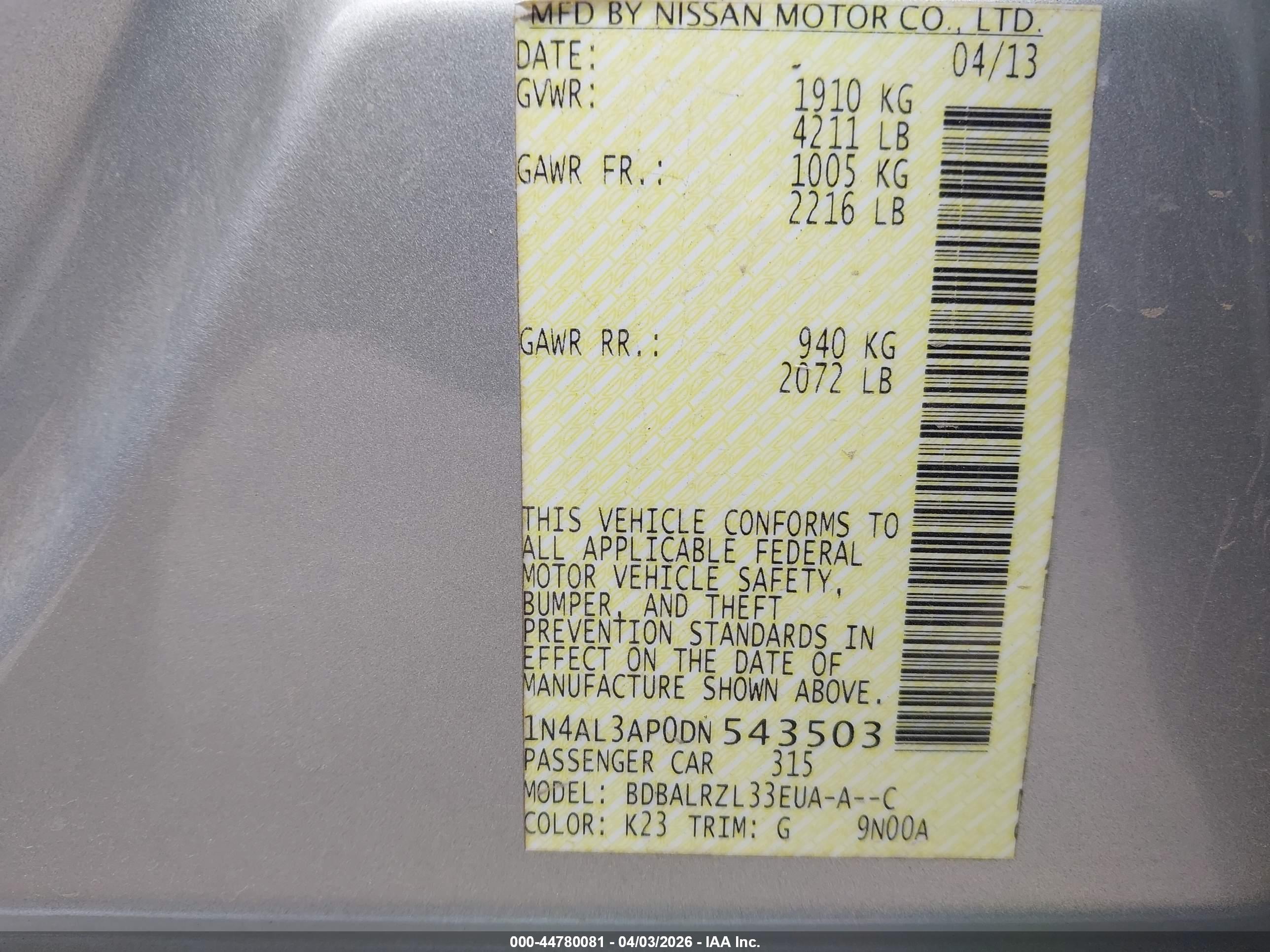 NISSAN ALTIMA image 9