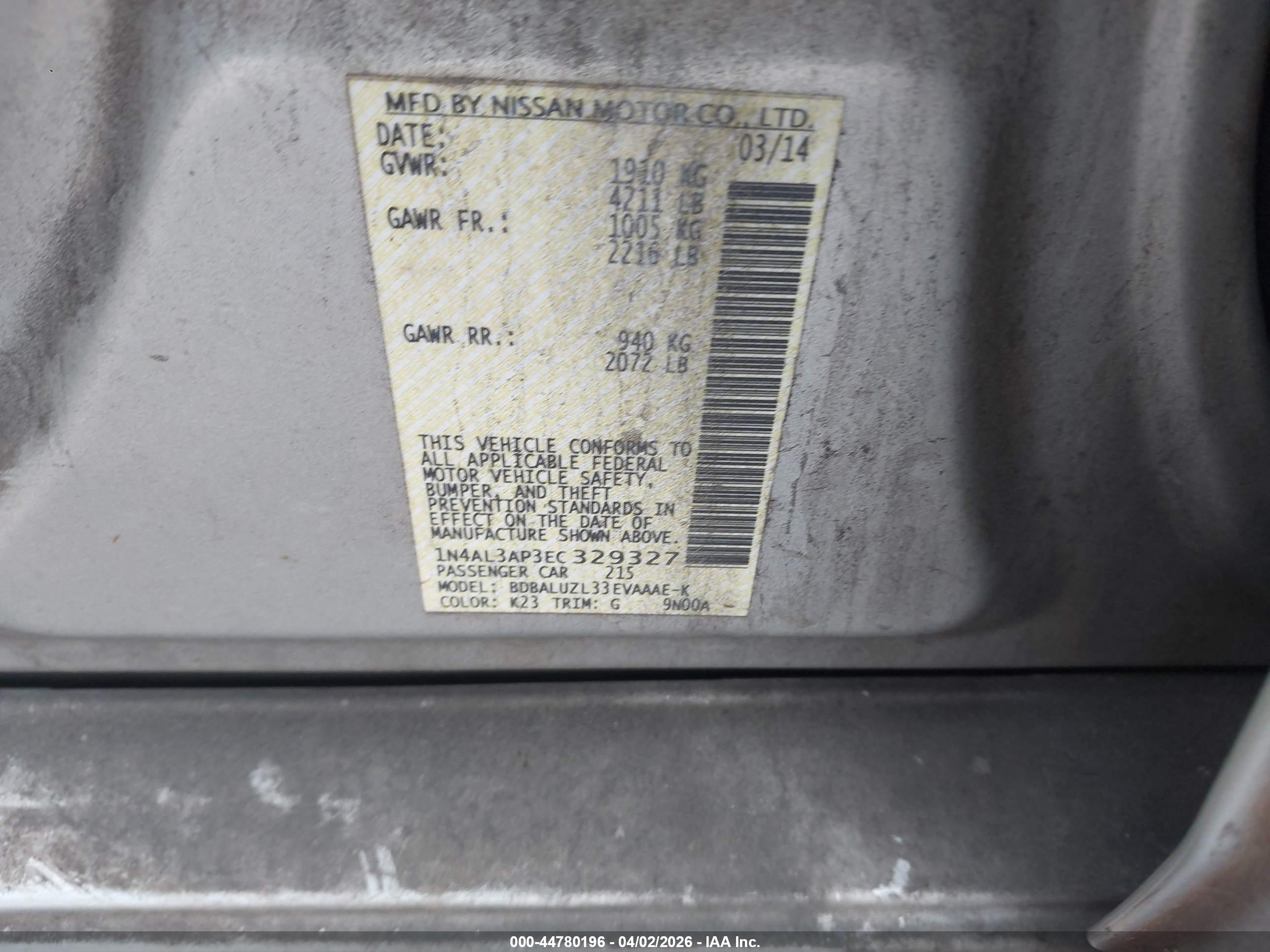 NISSAN ALTIMA image 9
