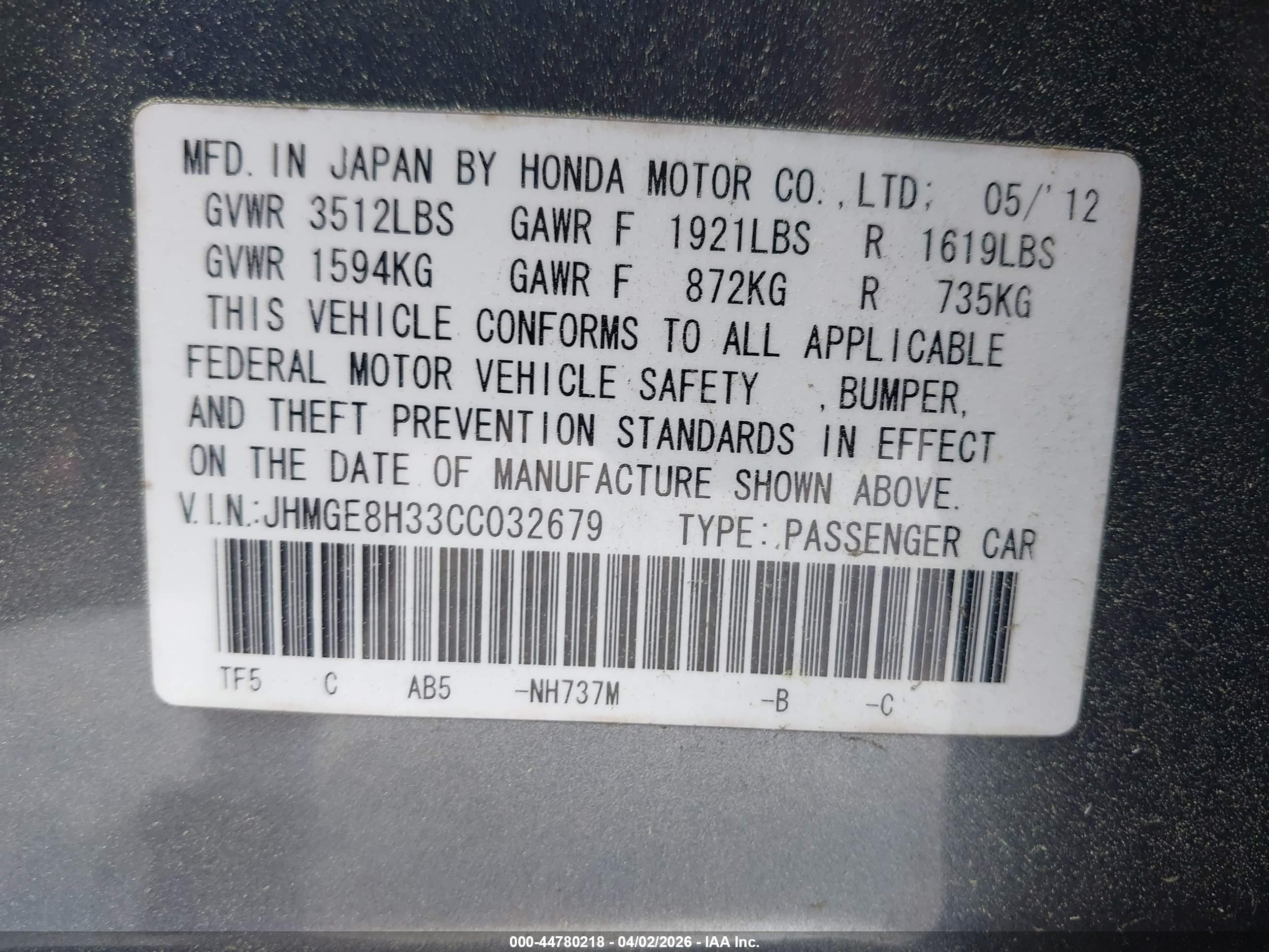 HONDA FIT image 9