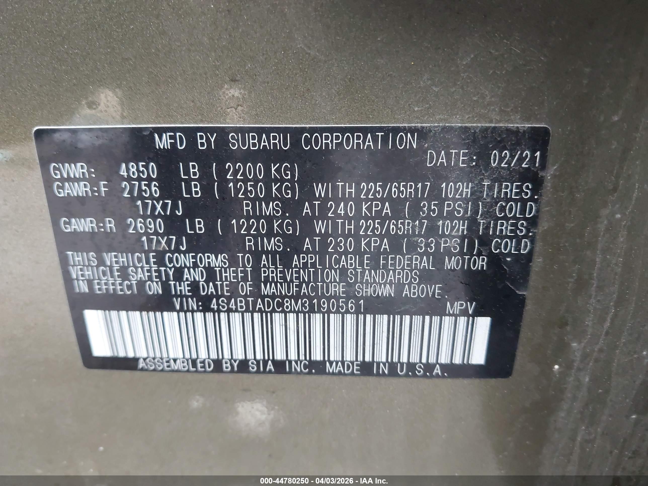 SUBARU OUTBACK image 9