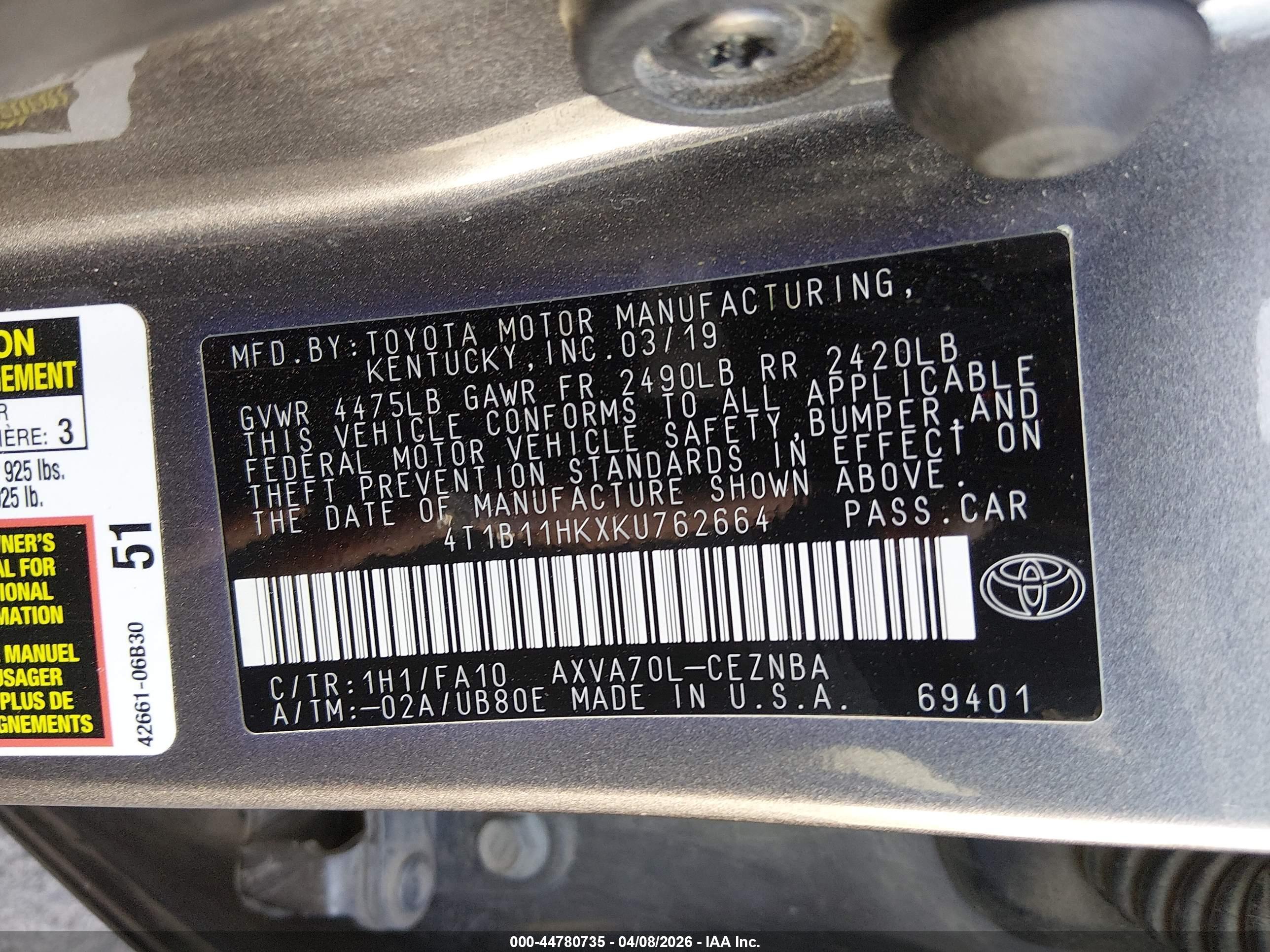 TOYOTA CAMRY image 9