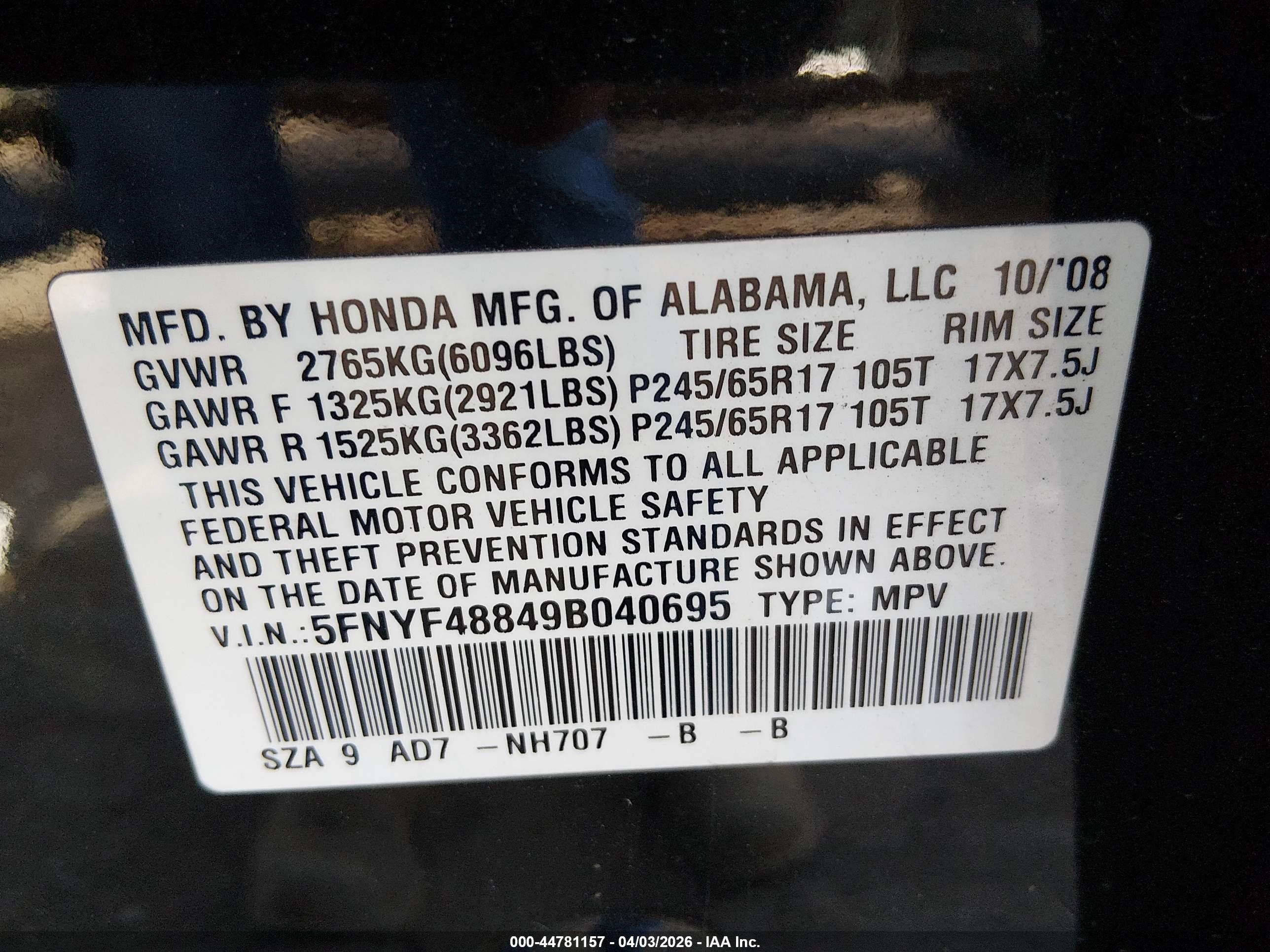 HONDA PILOT image 9