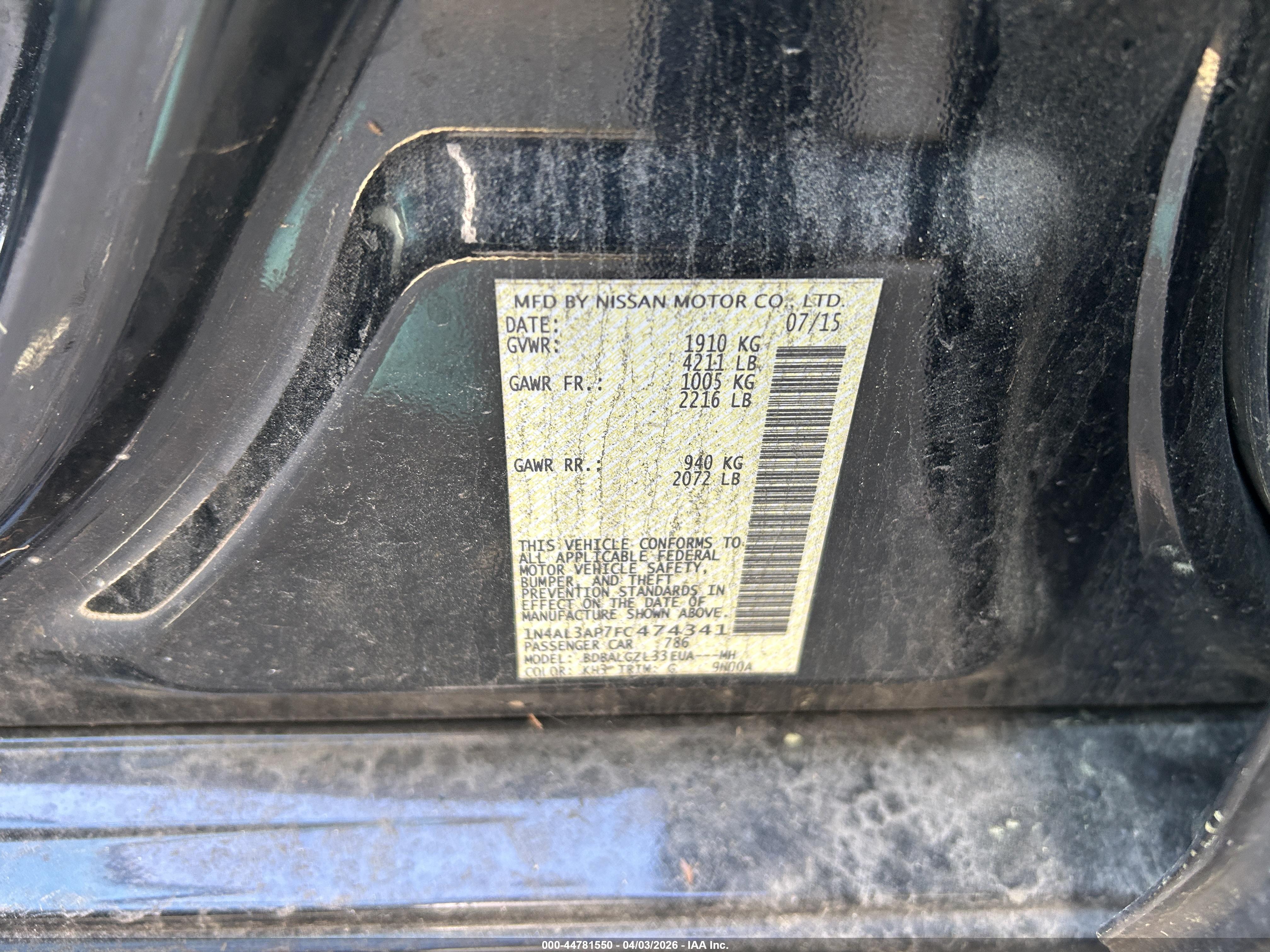 NISSAN ALTIMA image 9