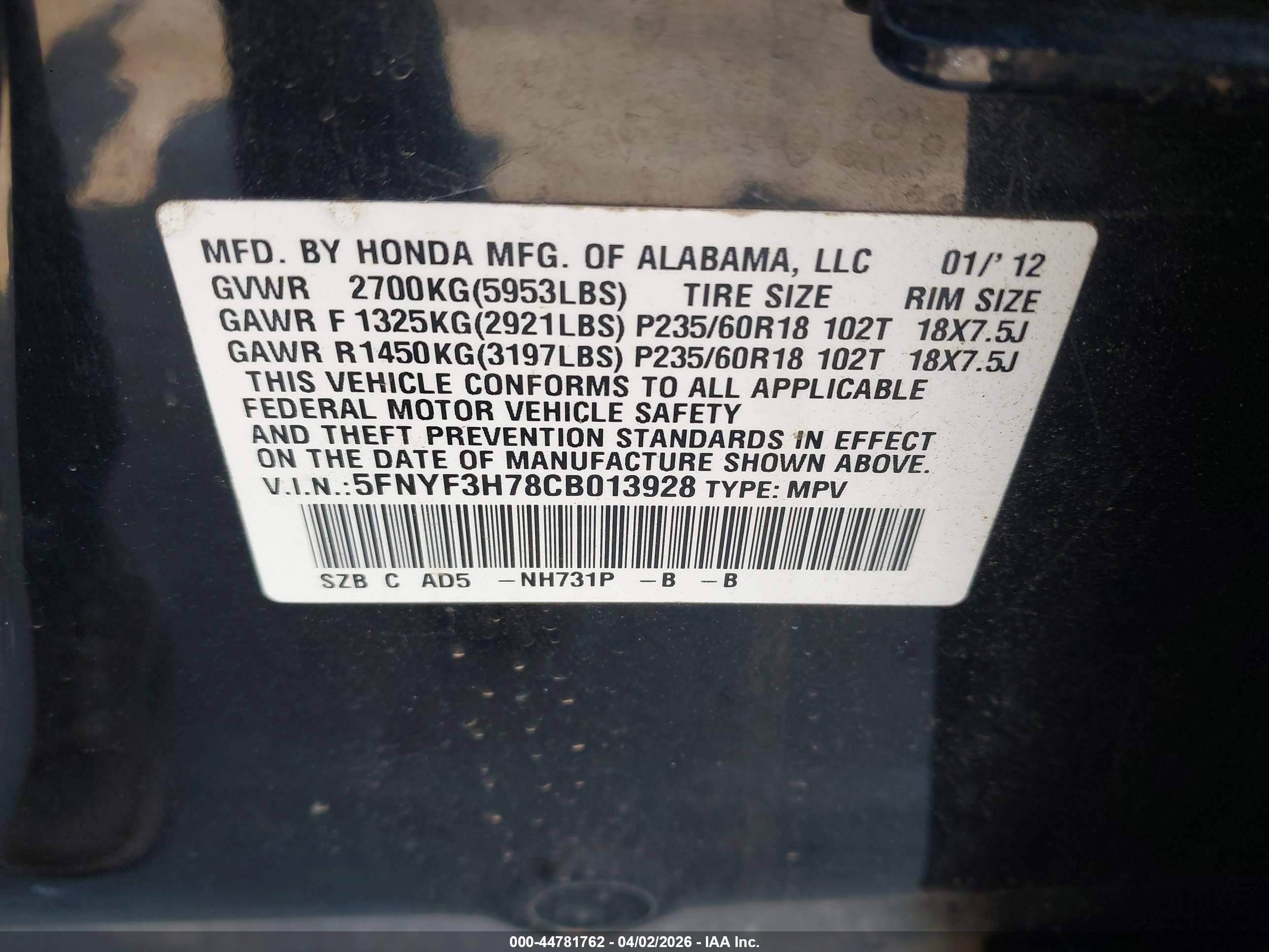 HONDA PILOT image 9