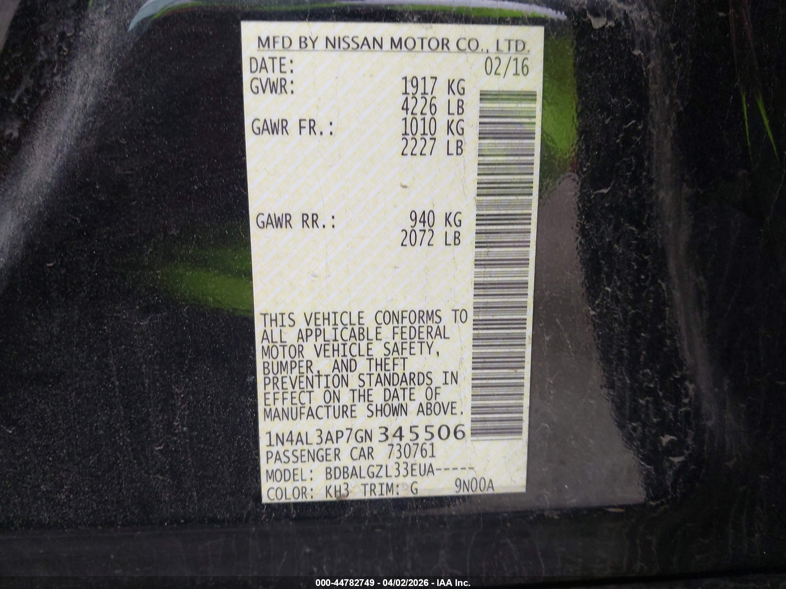 NISSAN ALTIMA image 9