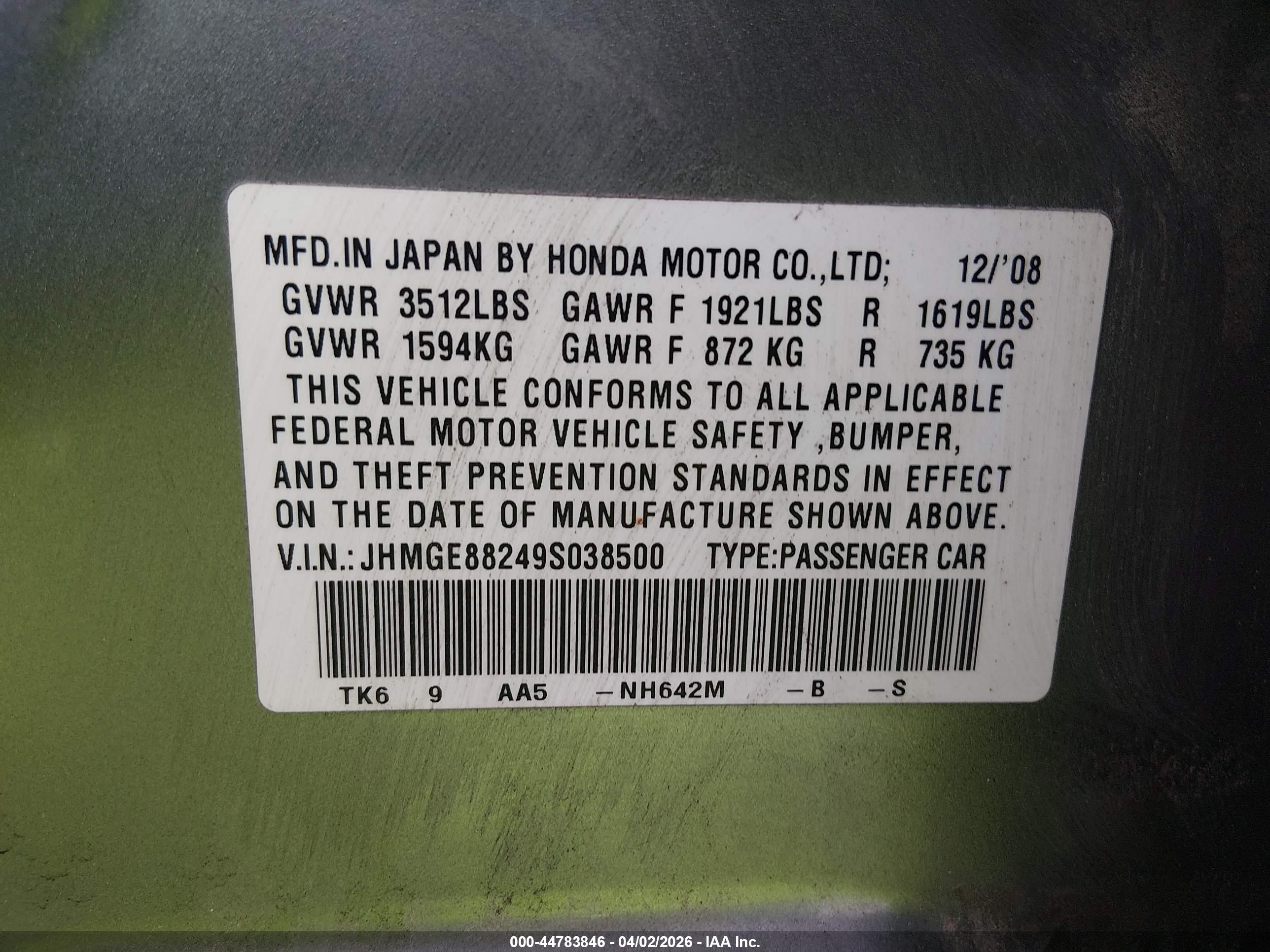 HONDA FIT image 9