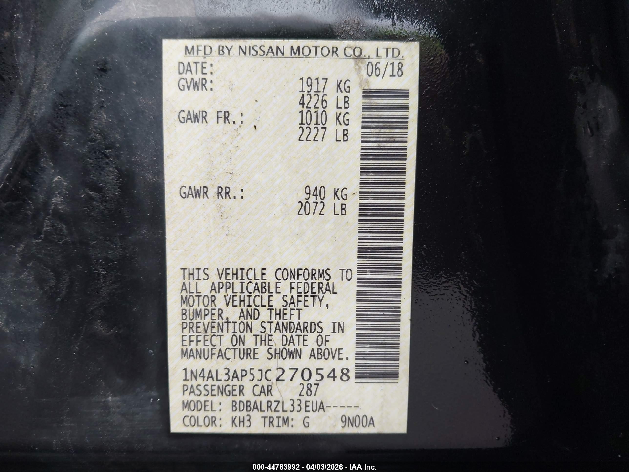NISSAN ALTIMA image 9